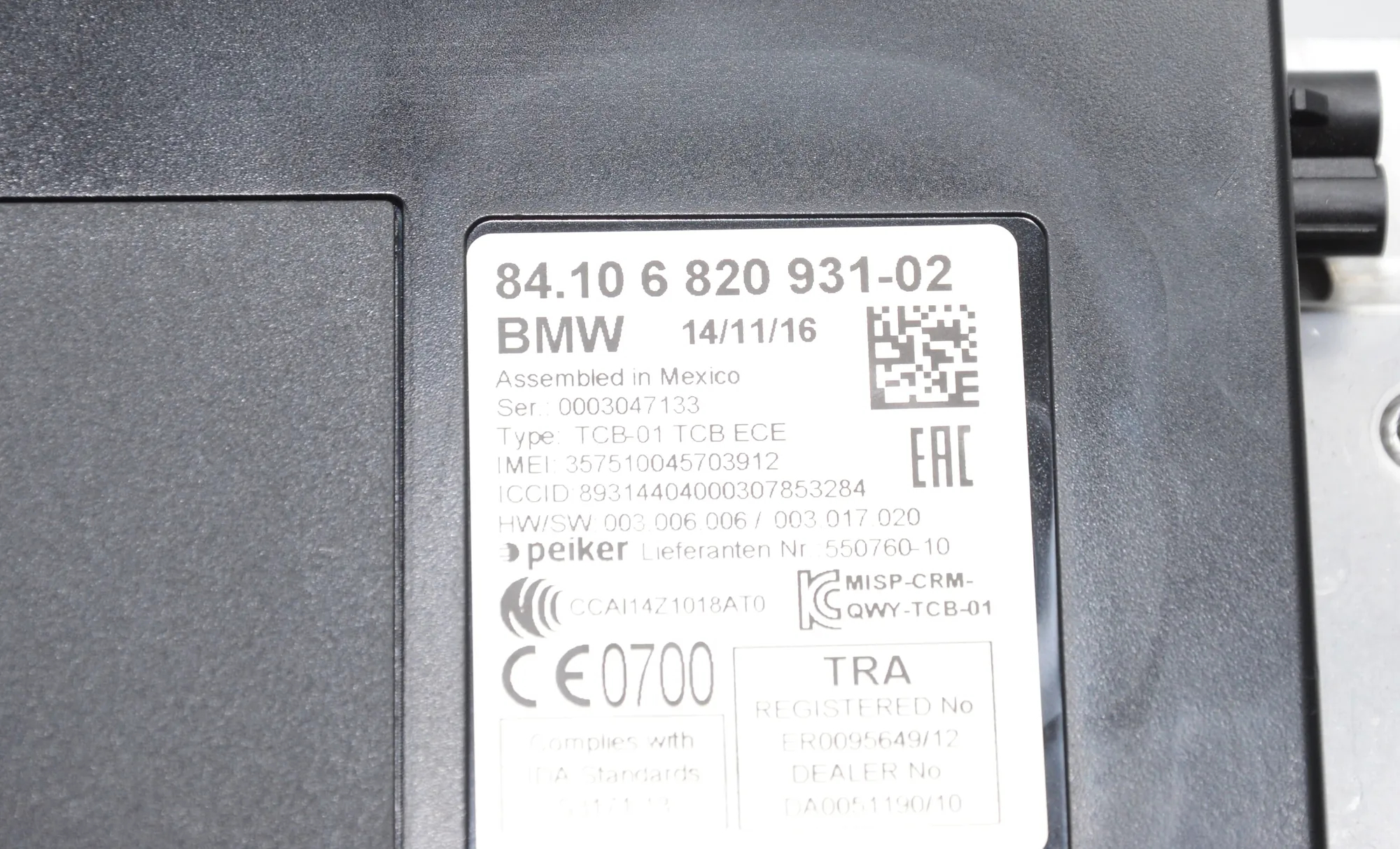 Bluetooth Control Unit – OEM 6820931 · BMW i3 (I01) Hybrid 2016 – 5