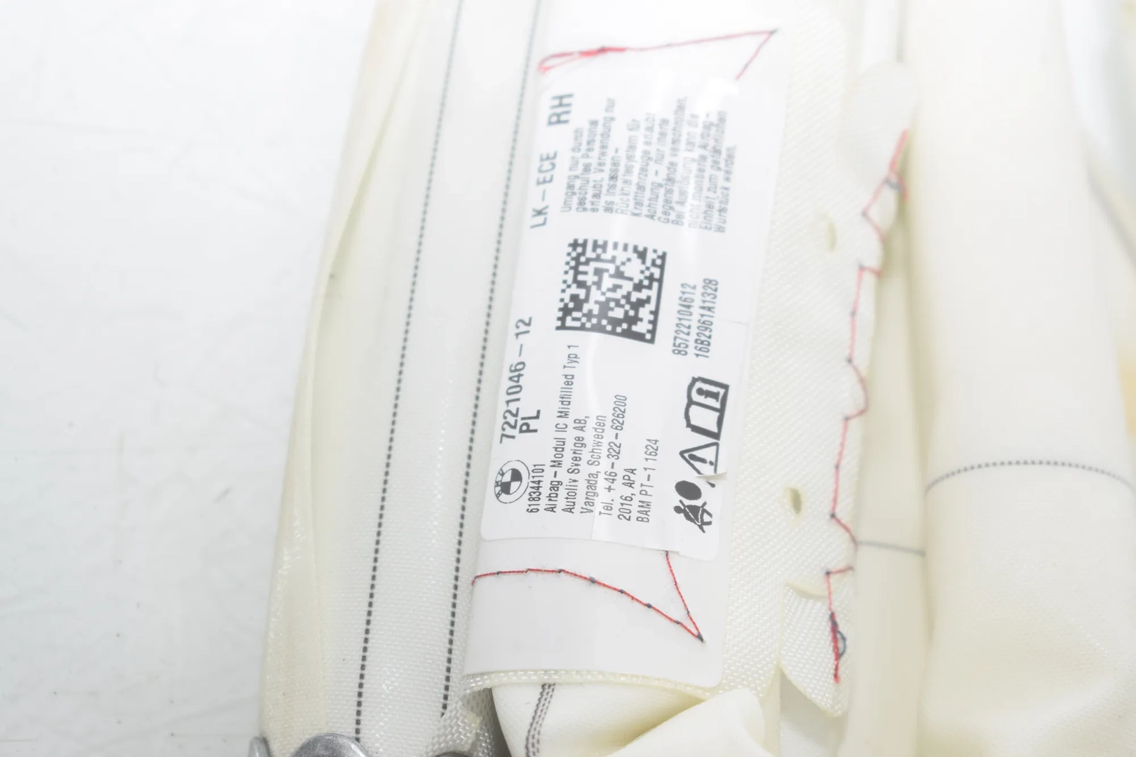 Right Side Roof Safety Curtain SRS – OEM 7221046 · BMW 4 Gran Coupe (F36) 430 d 2016 – 3