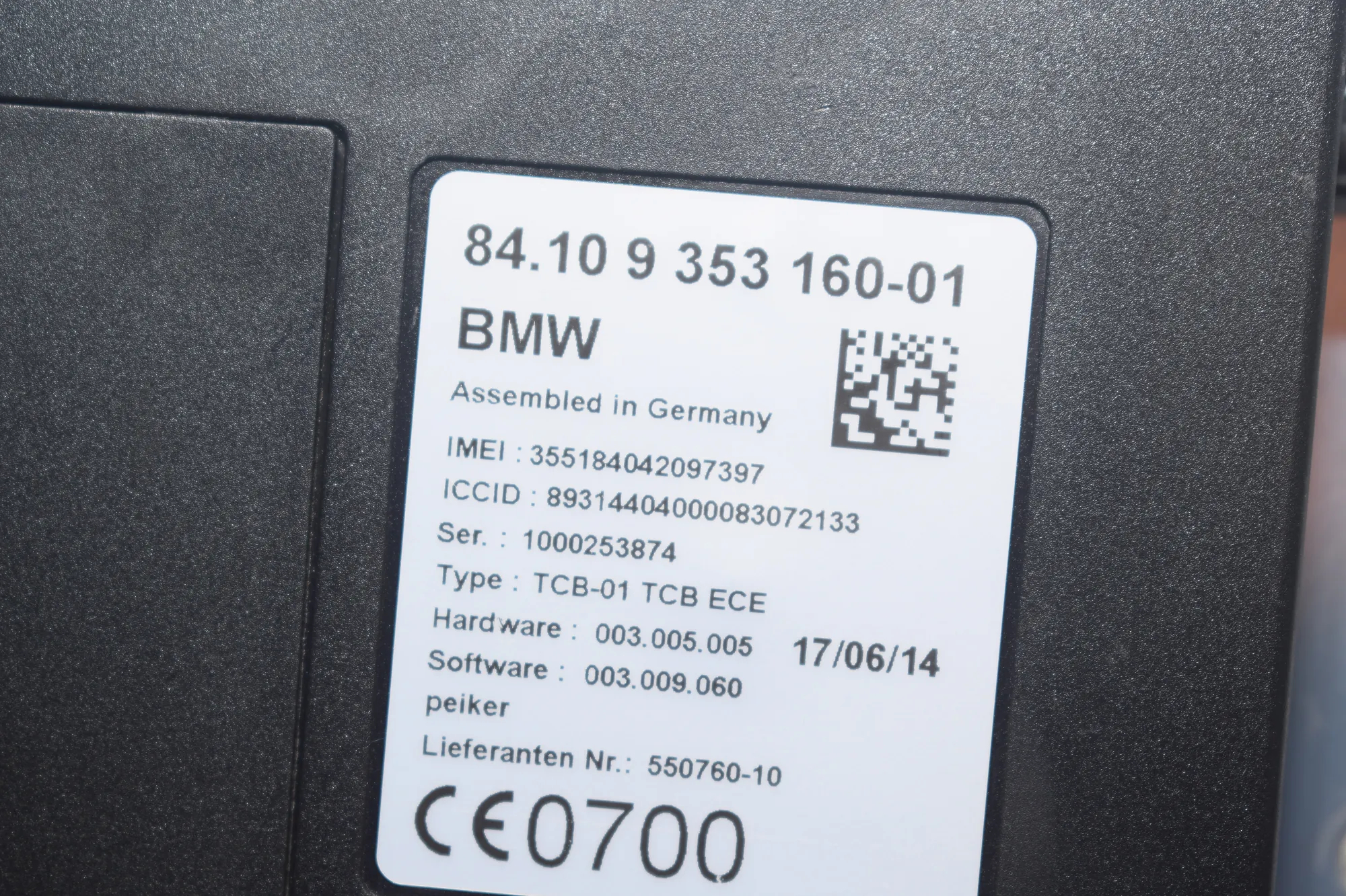 Bluetooth Control Unit – OEM 9353160 · BMW i3 (I01) Hybrid 2014 – 4