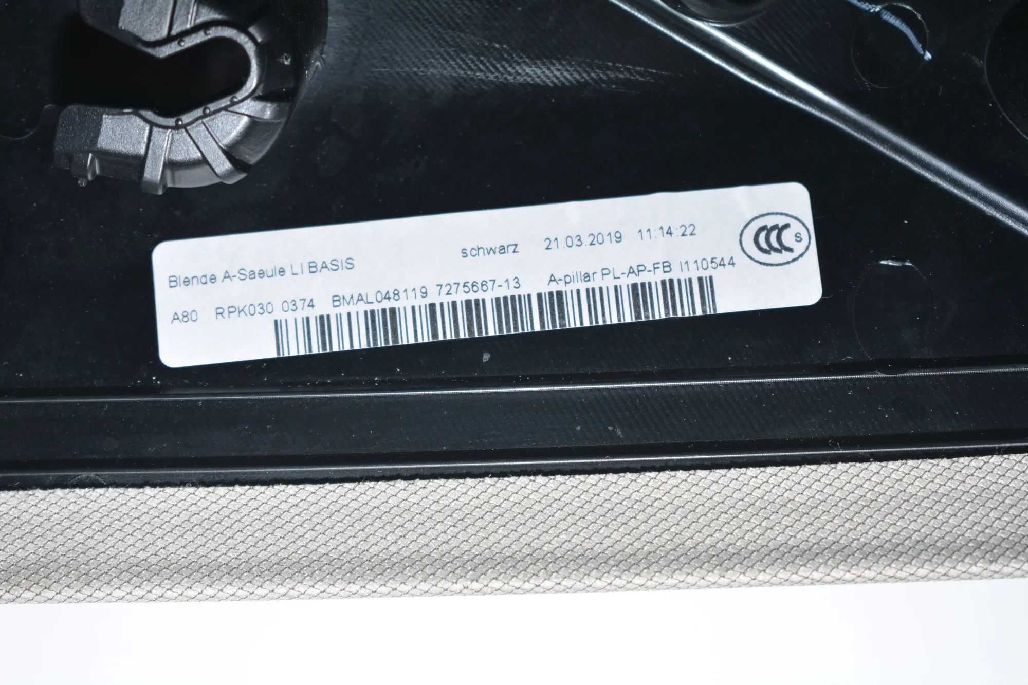 Front Left A Pillar Trim – OEM 7275667 · BMW i3 (I01) Electric 2019 – 4