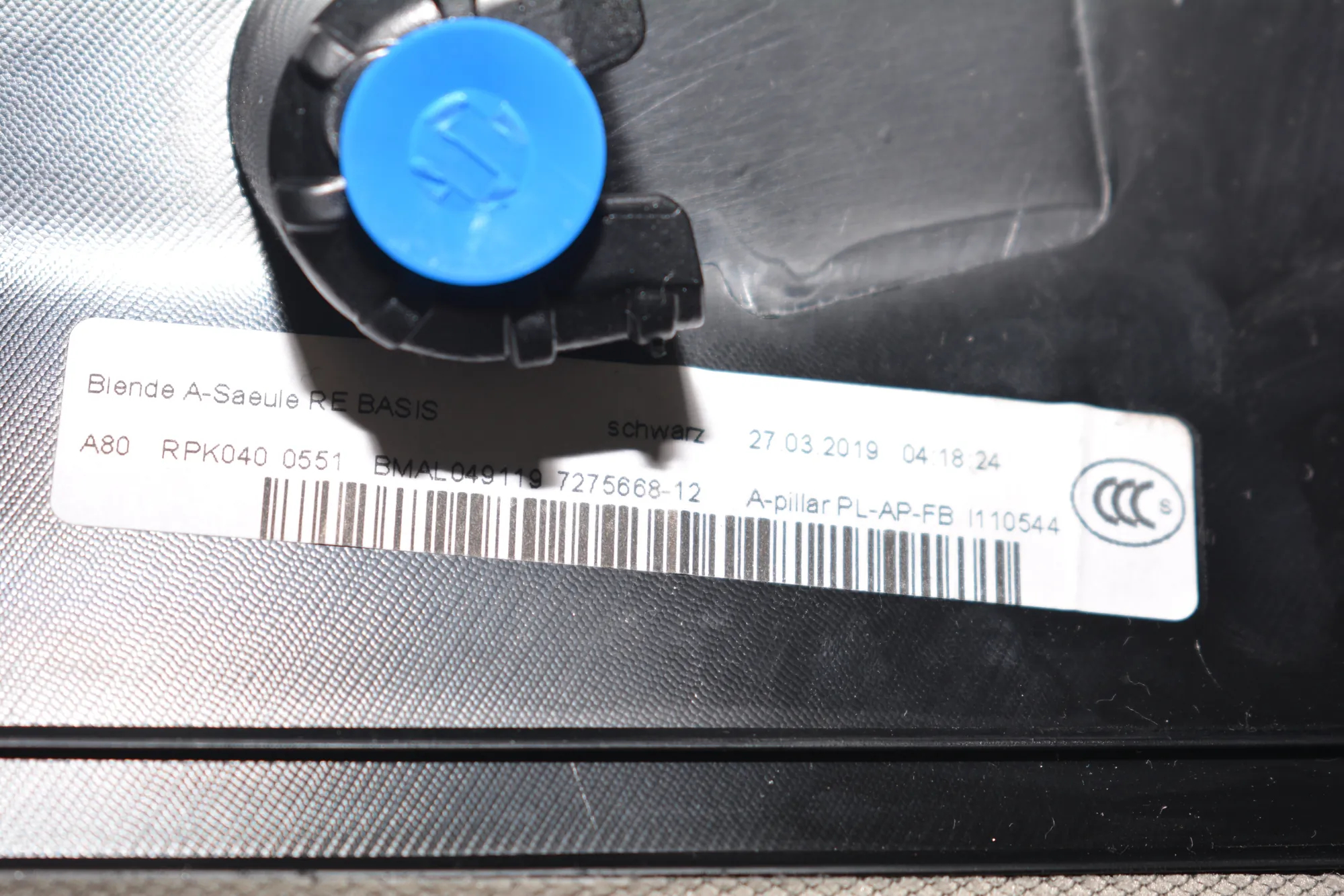 Front Right A Pillar Trim – OEM 7275668 · BMW i3 (I01) Electric 2019 – 8