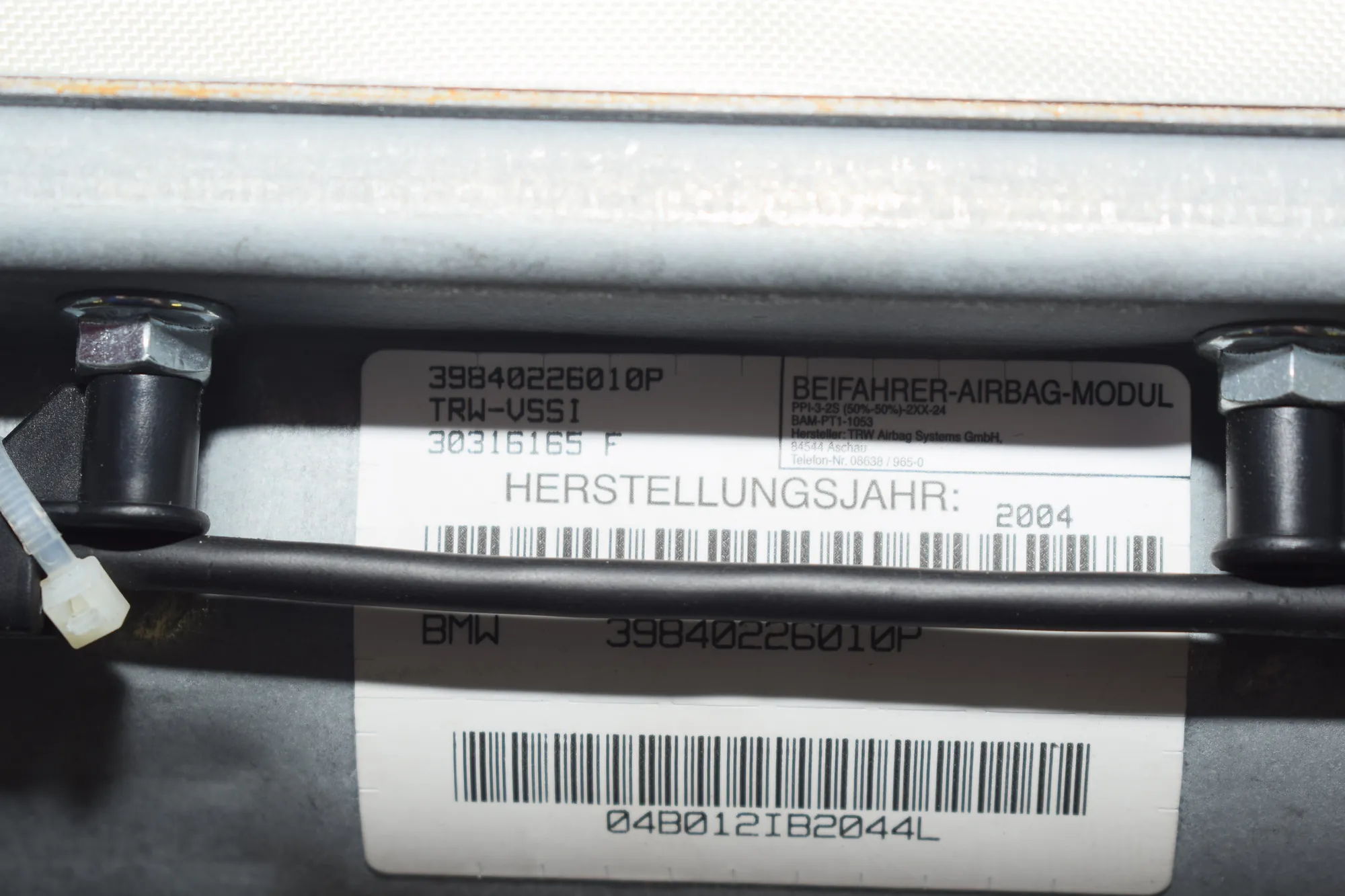 Dashboard Safety Bag SRS – OEM 30316165 · BMW X5 (E53) 3.0 d 2004 – 4