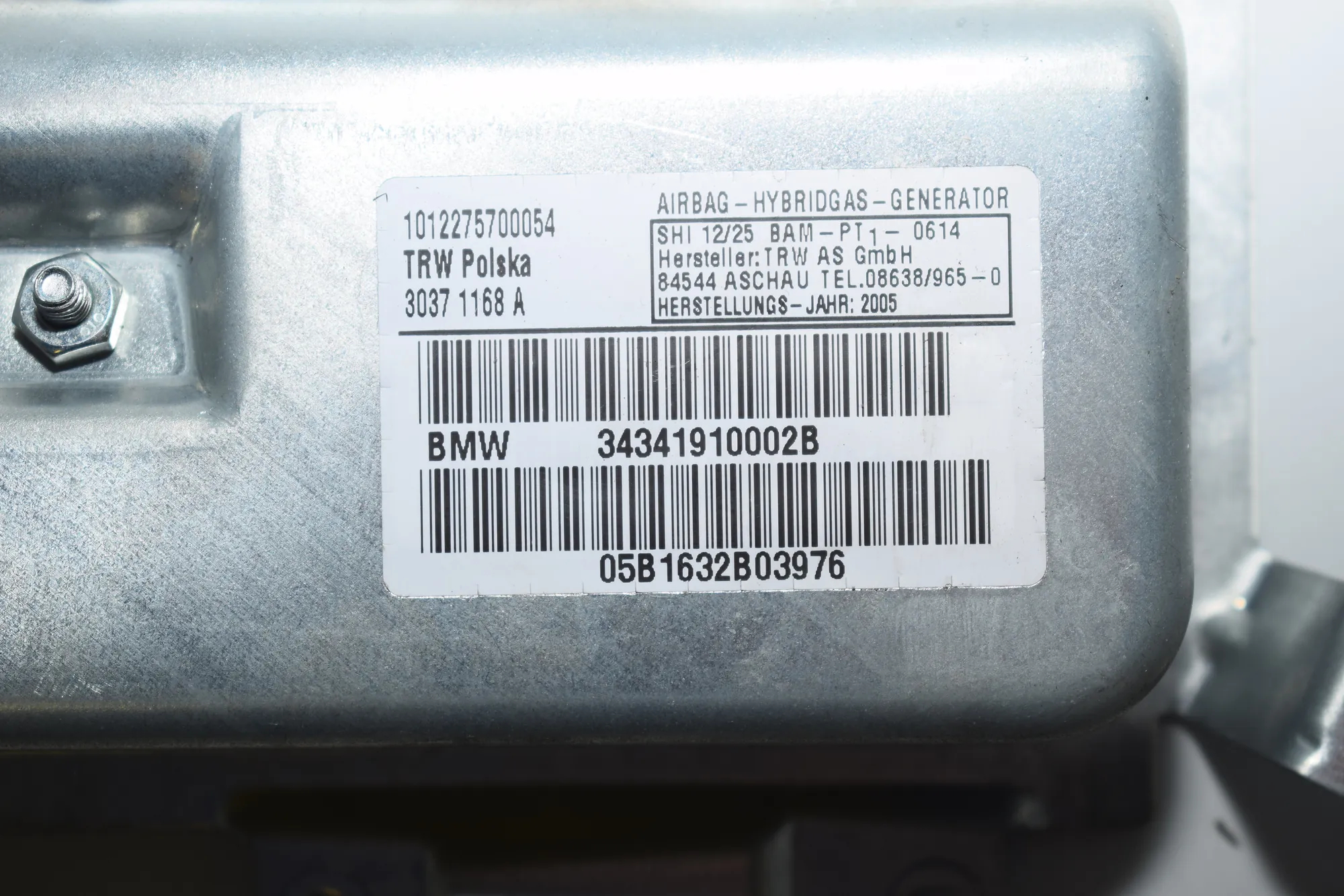 Front Right Door Safety Bag SRS – OEM 3419100 · BMW X3 (E83) 2.0 d 2005 – 4