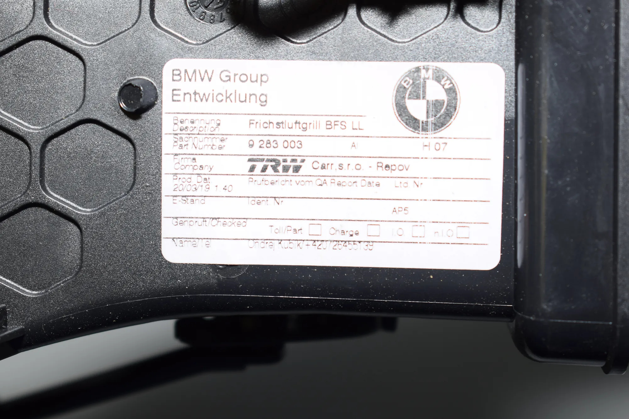 Dashboard Air Vents – OEM 9283003 · BMW i3 (I01) Electric 2019 – 4