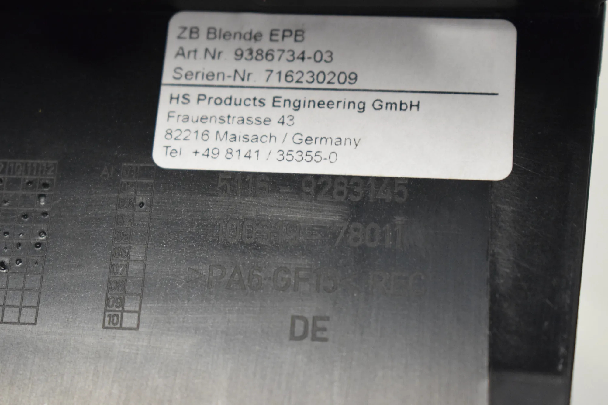Other Interior Parts – OEM 9386734 · BMW i3 (I01) Electric 2019 – 3