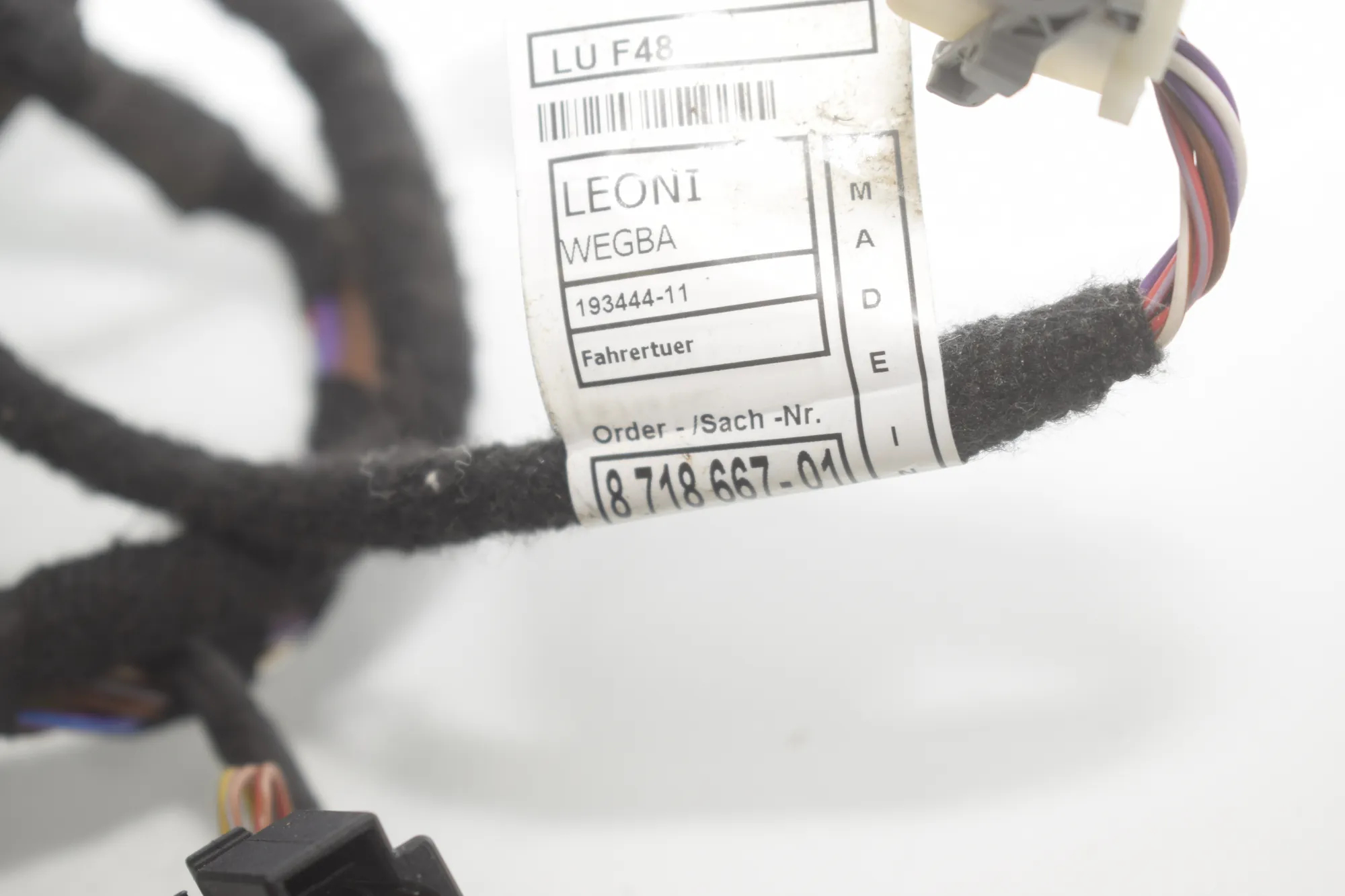 Front Left Door Wiring – OEM 8718667 · BMW X1 (F48) sDrive 18 d 2019 – 4