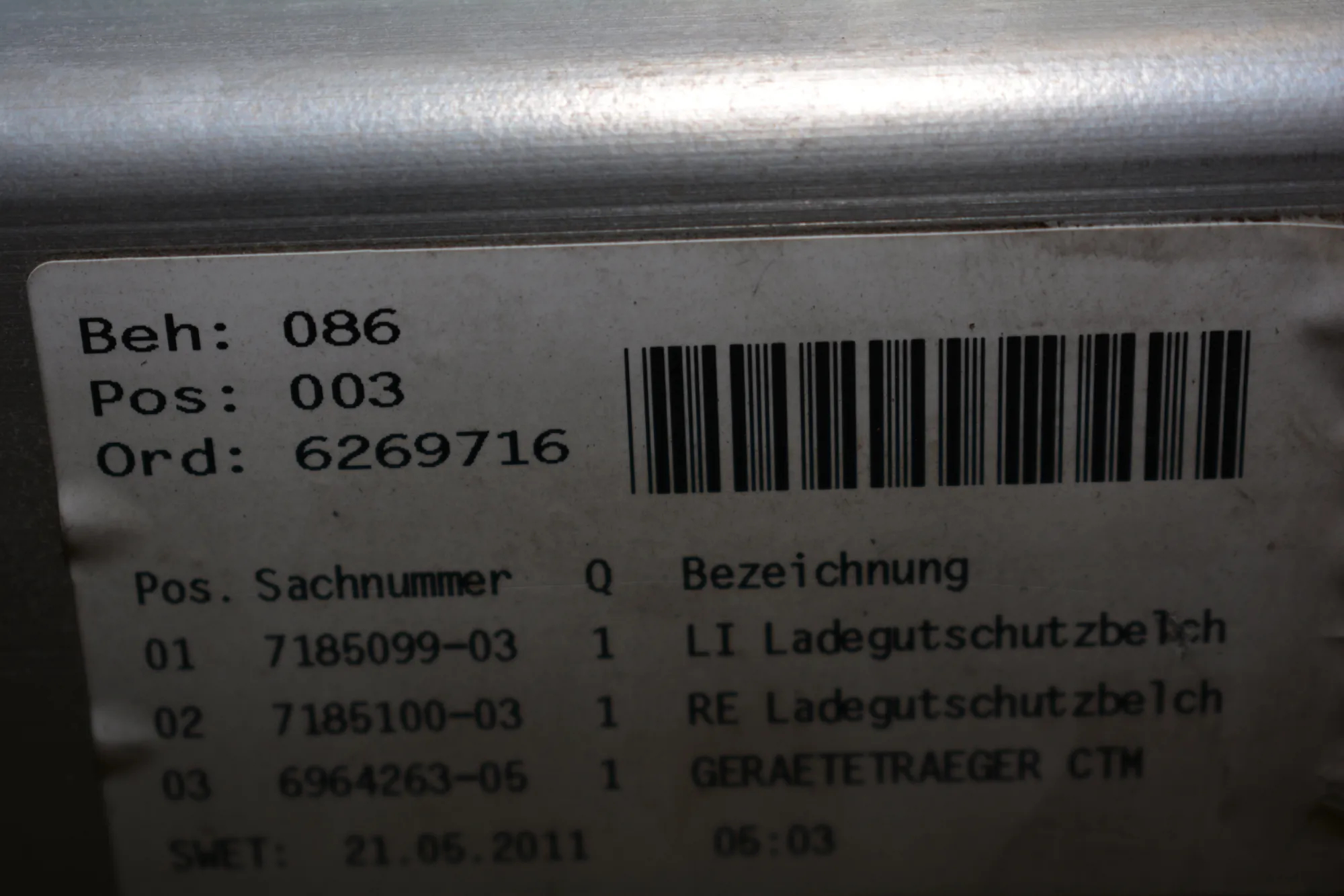 Other Body Parts – OEM 6269716 · BMW 3 Cabrio (E93) 330 d 2011 – 10