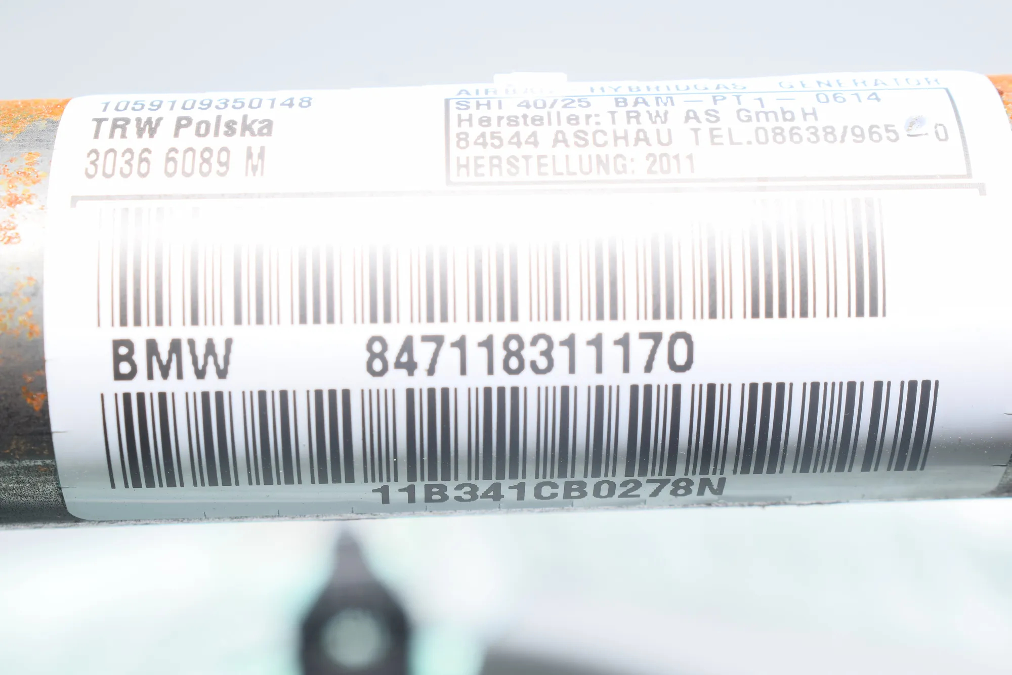 Left Side Roof Safety Curtain SRS – OEM 7118311 · BMW 3 Coupe (E92) 320 d 2011 – 6