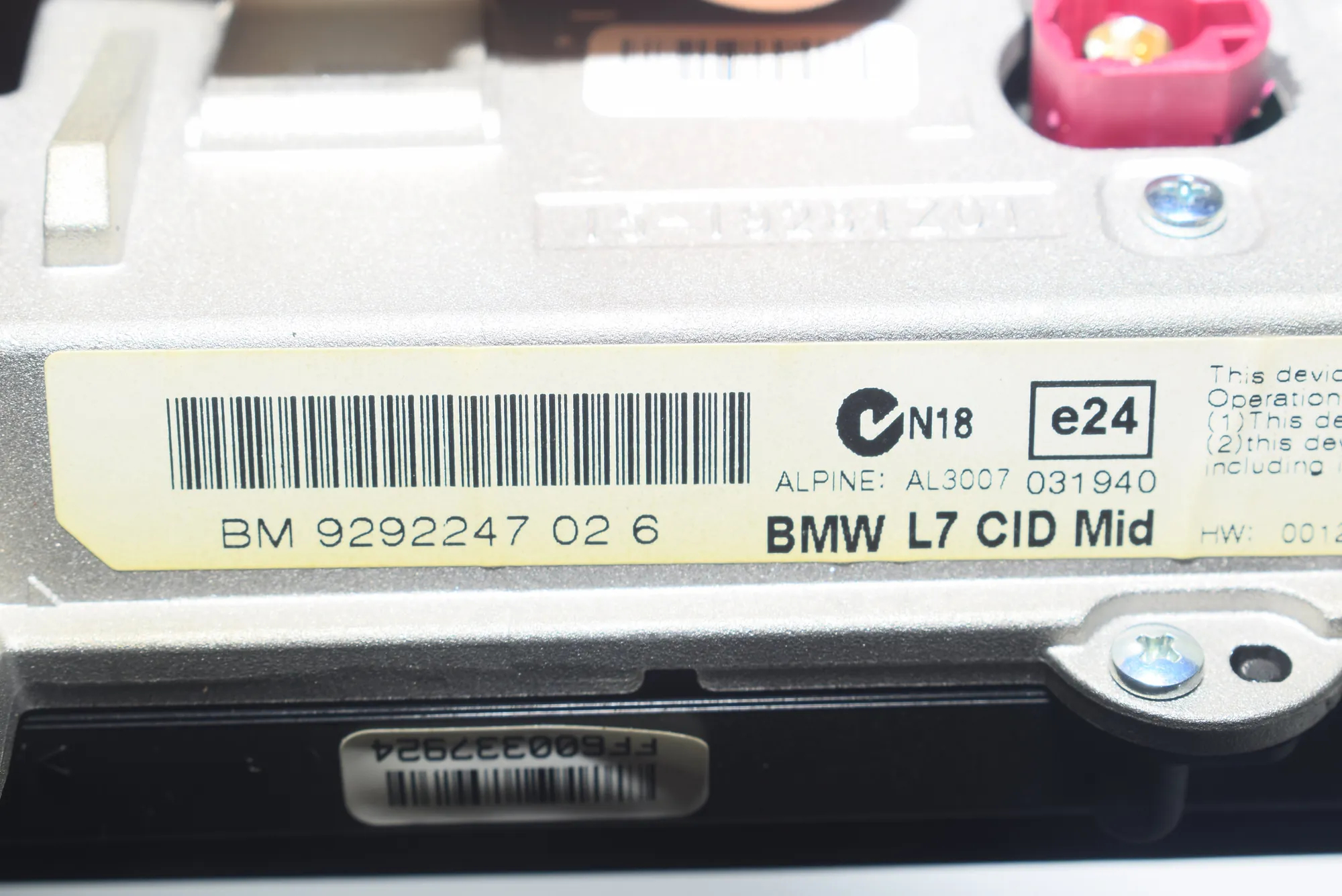 Navigation System – OEM 9365833 · BMW 3 (F30, F80) 320 d Efficient Dynamics 2014 – 9