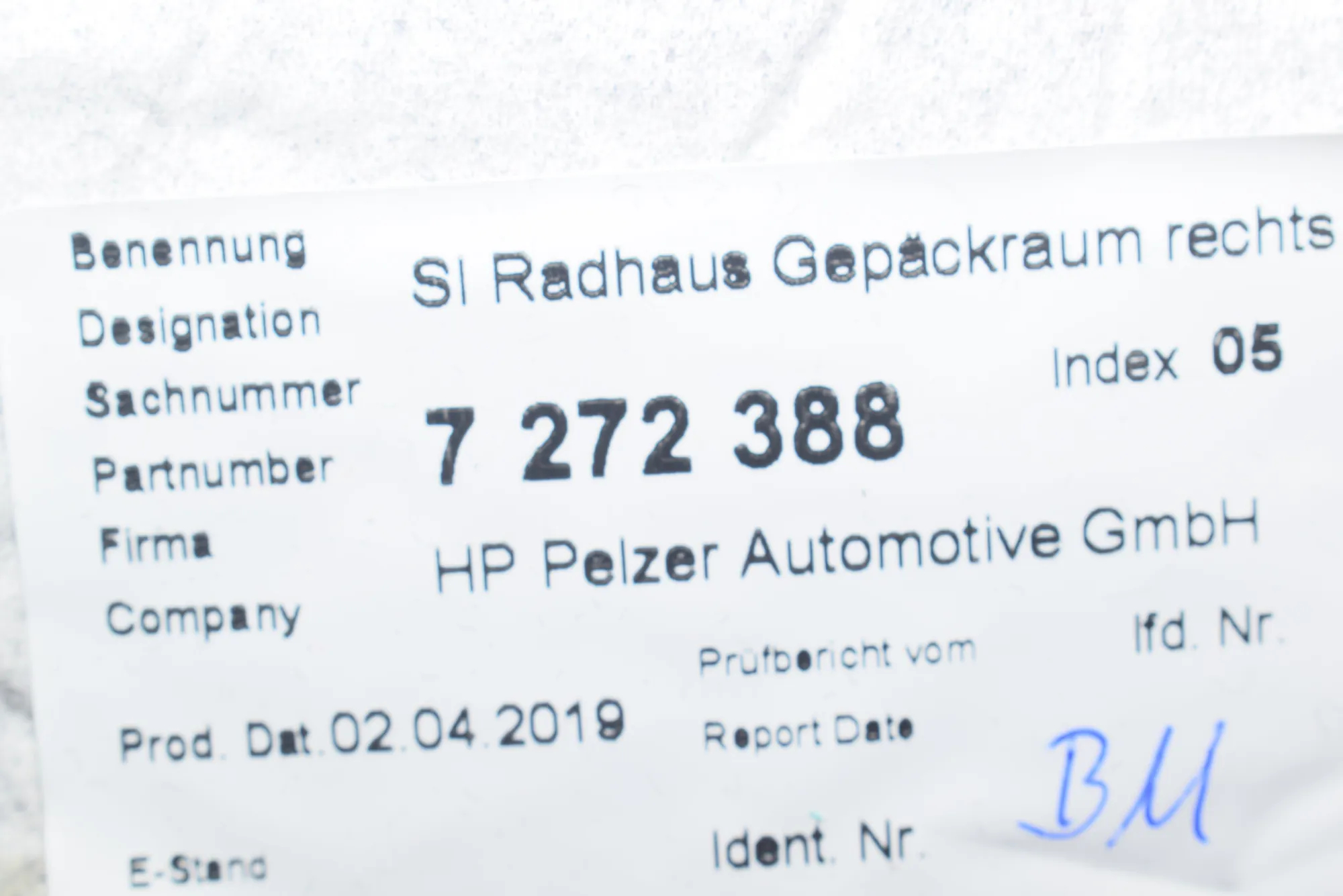 Other Body Parts – OEM 7272388 · BMW i3 (I01) Electric 2019 – 5