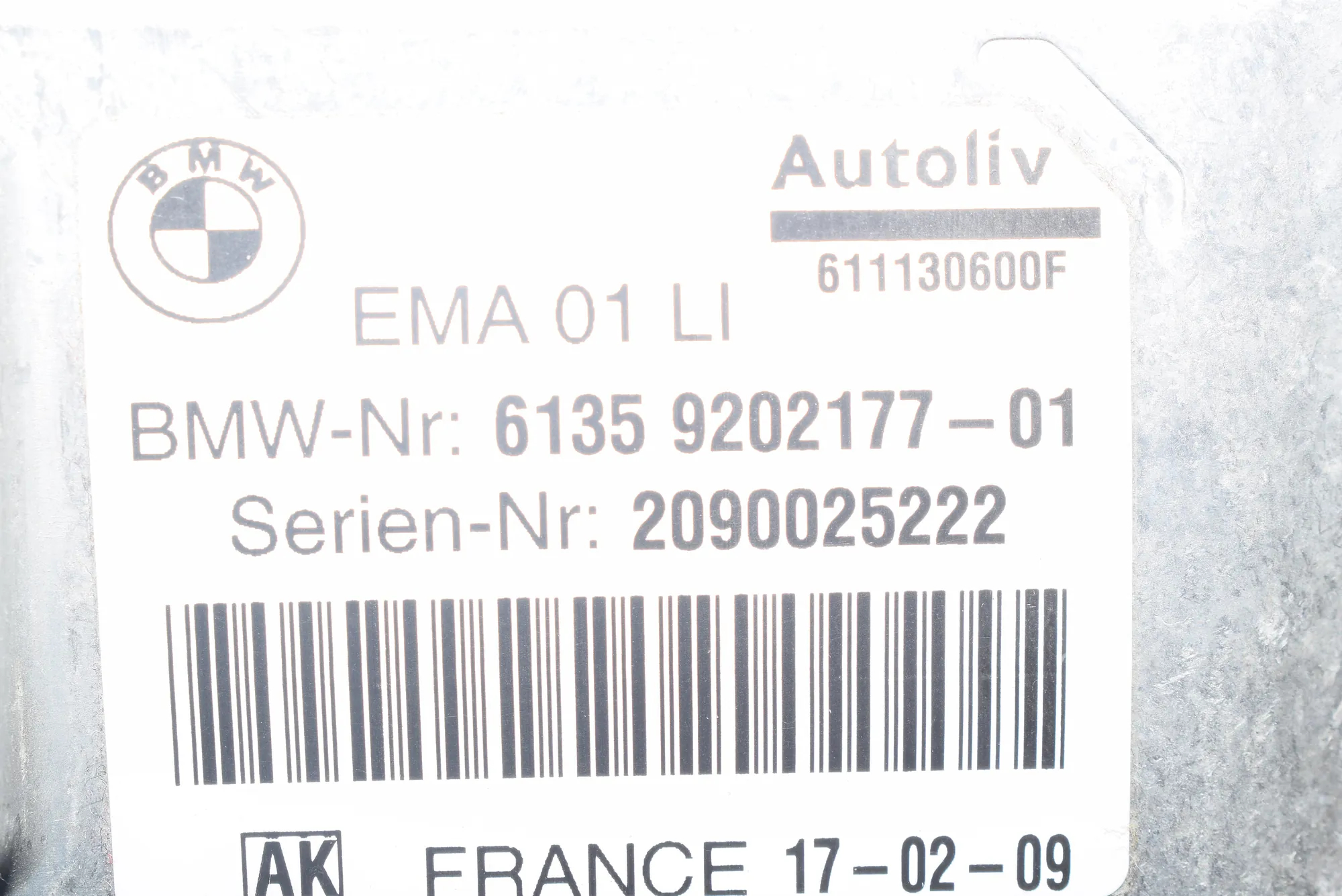 Other Control Units – OEM 9202177 · BMW 7 (F01, F02) 730 d 2009 – 5