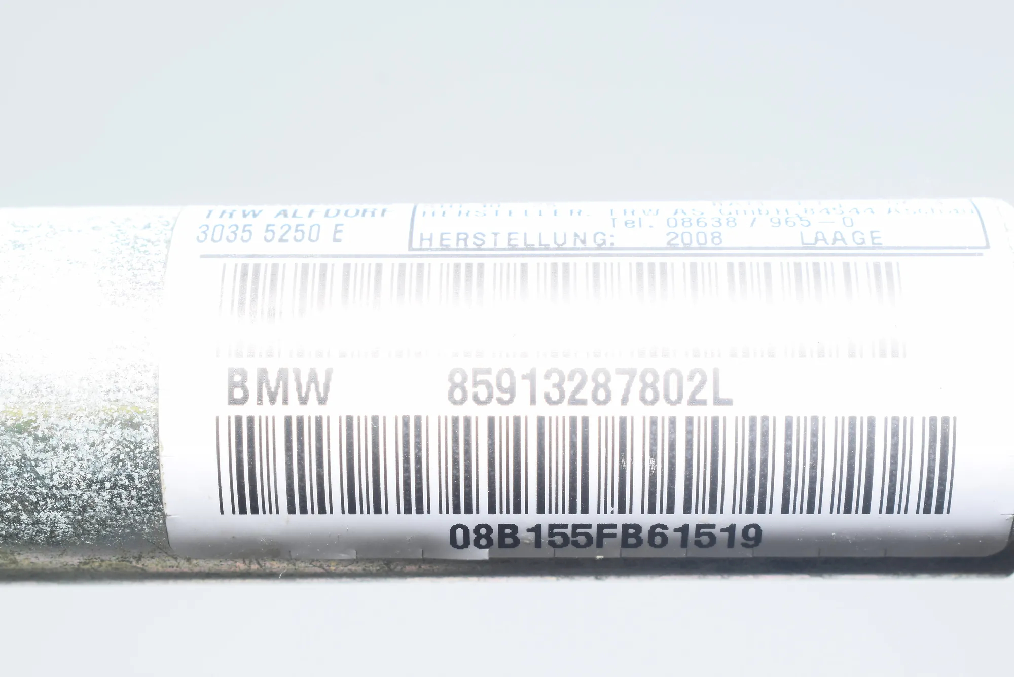 Right Side Roof Safety Curtain SRS – OEM 9132878 · BMW 1 (E87) 123 d 2008 – 4