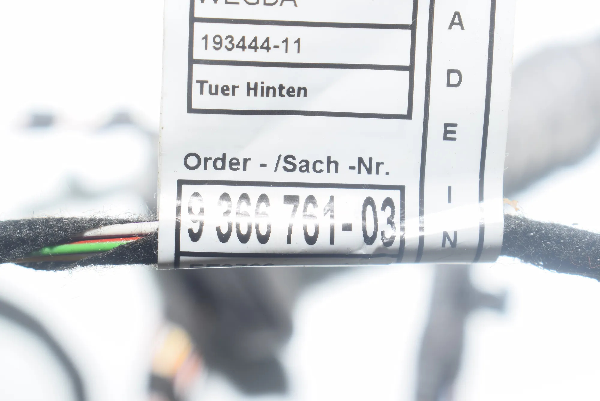 Rear Right Door Wiring – OEM 9366759 · BMW 3 Touring (F31) 320 d xDrive 2017 – 6