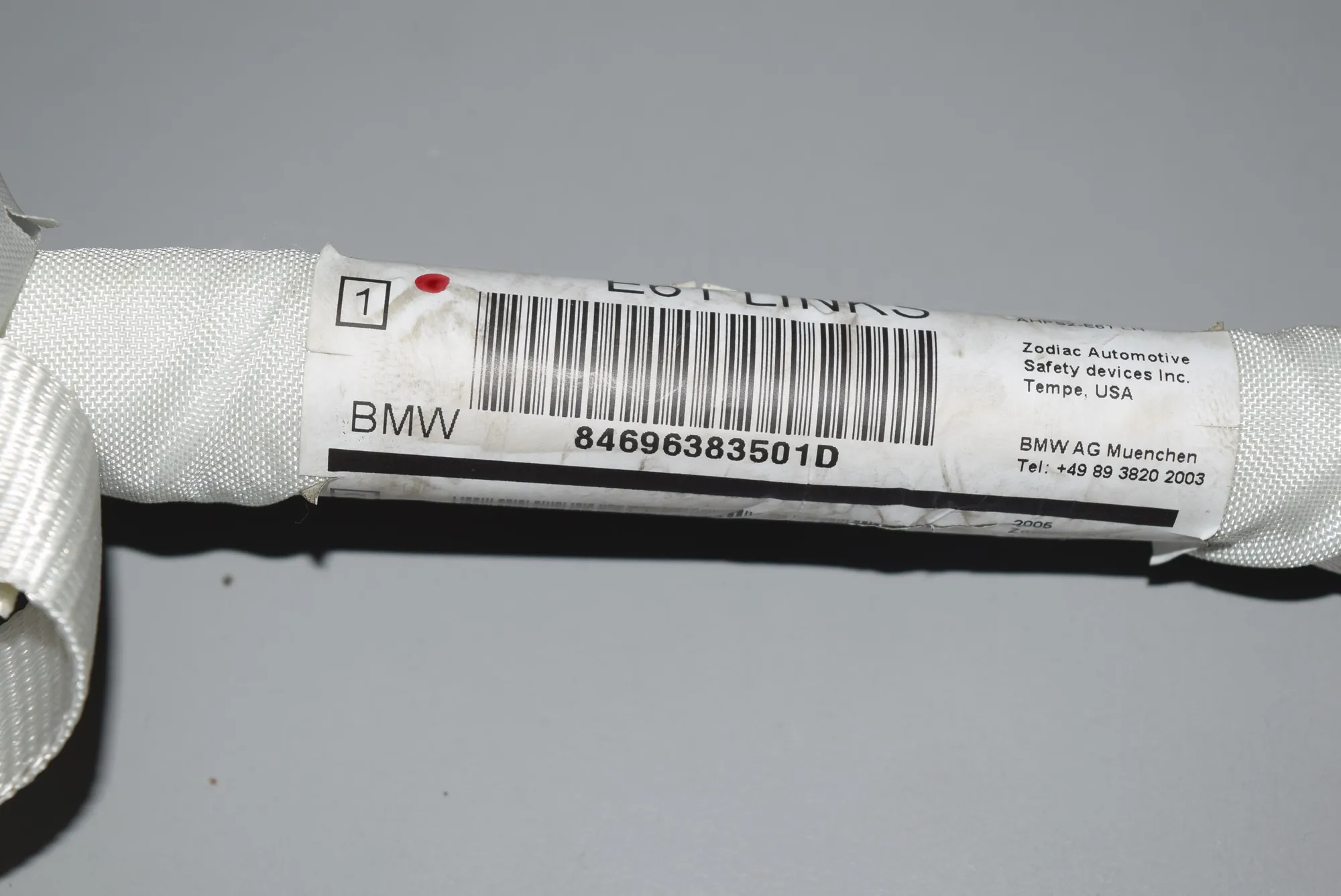 Front Left Door Safety Bag SRS – OEM 6963835 · BMW 5 Touring (E61) 530 d 2005 – 2