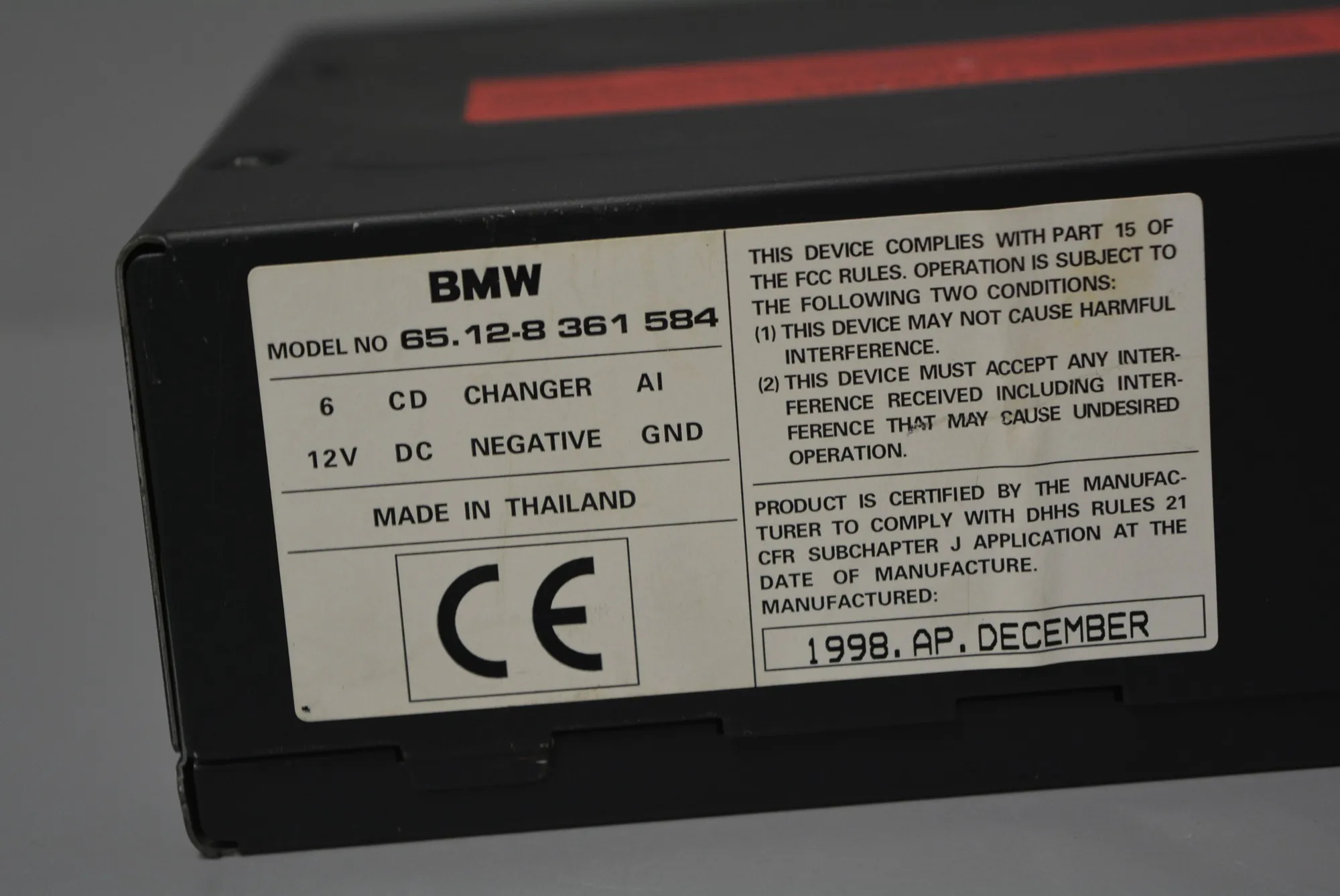CD Changer – OEM 8361584 · BMW 5 Touring (E39) 530 d 1999 – 2
