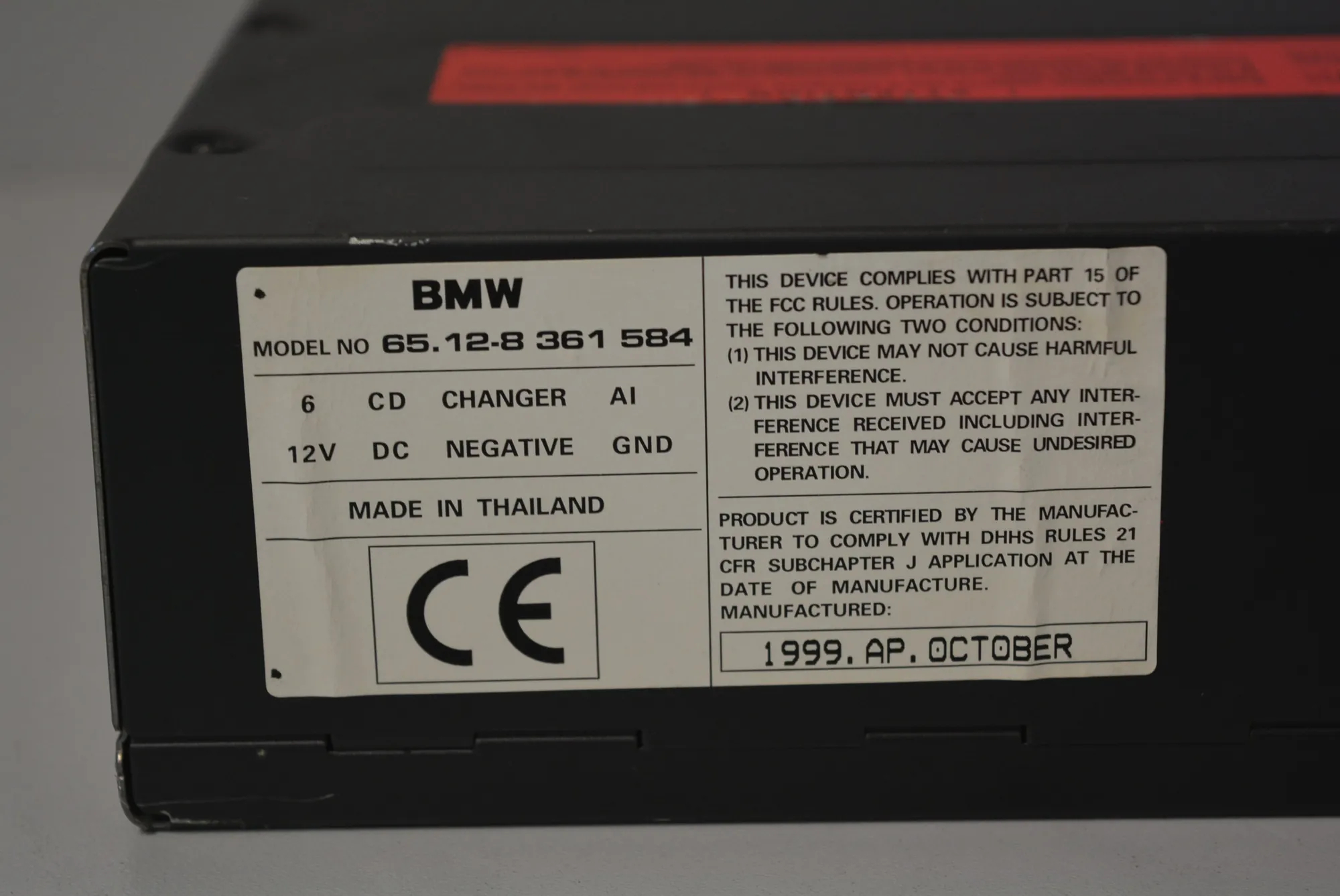 CD Changer – OEM 8361584 · BMW 5 Touring (E39) 530 d 2000 – 4