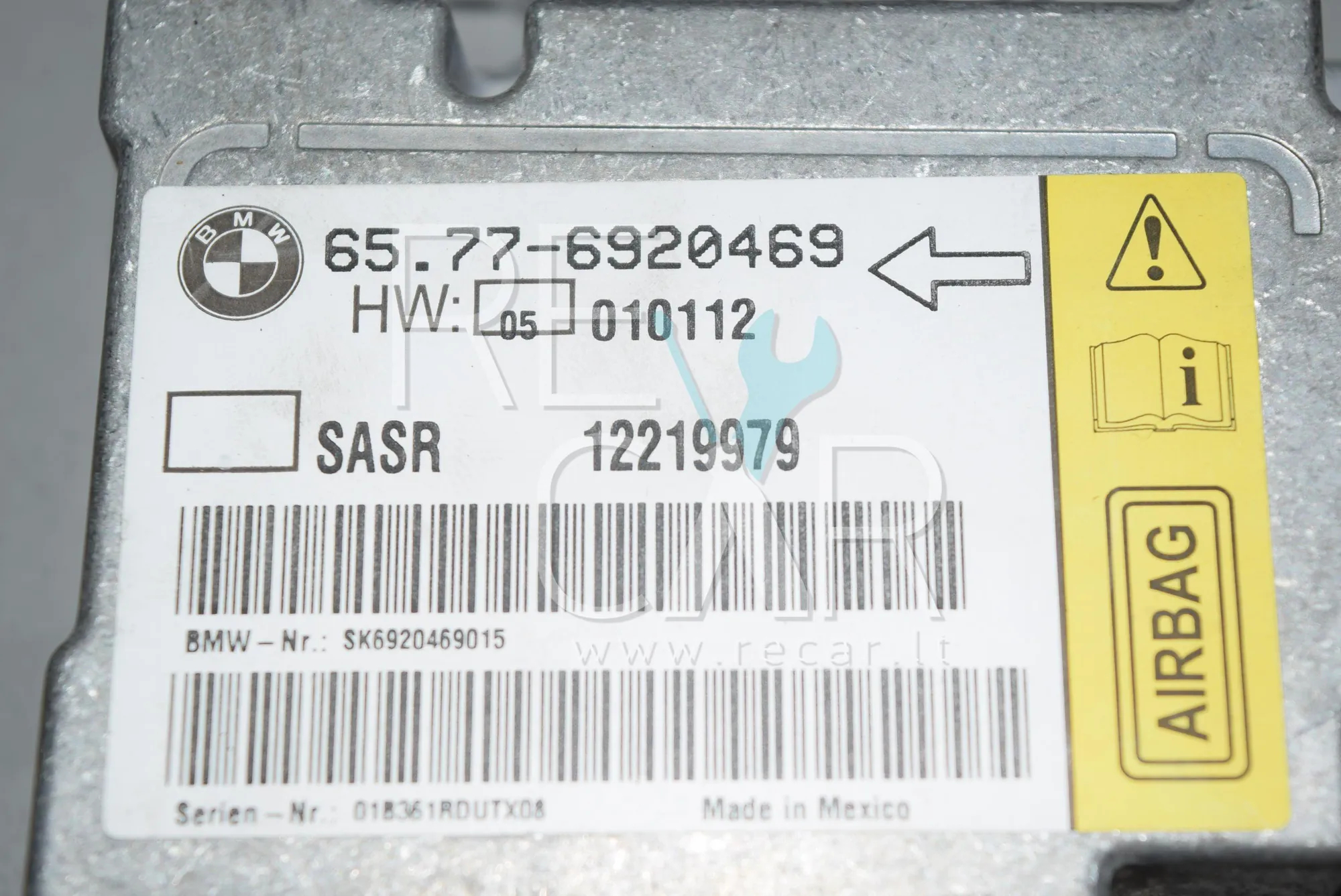 SRS Control Unit – OEM 6920469 · BMW 7 (E65, E66, E67) BMW 7 (E65, E66, E67) 745 i 2002 – 3