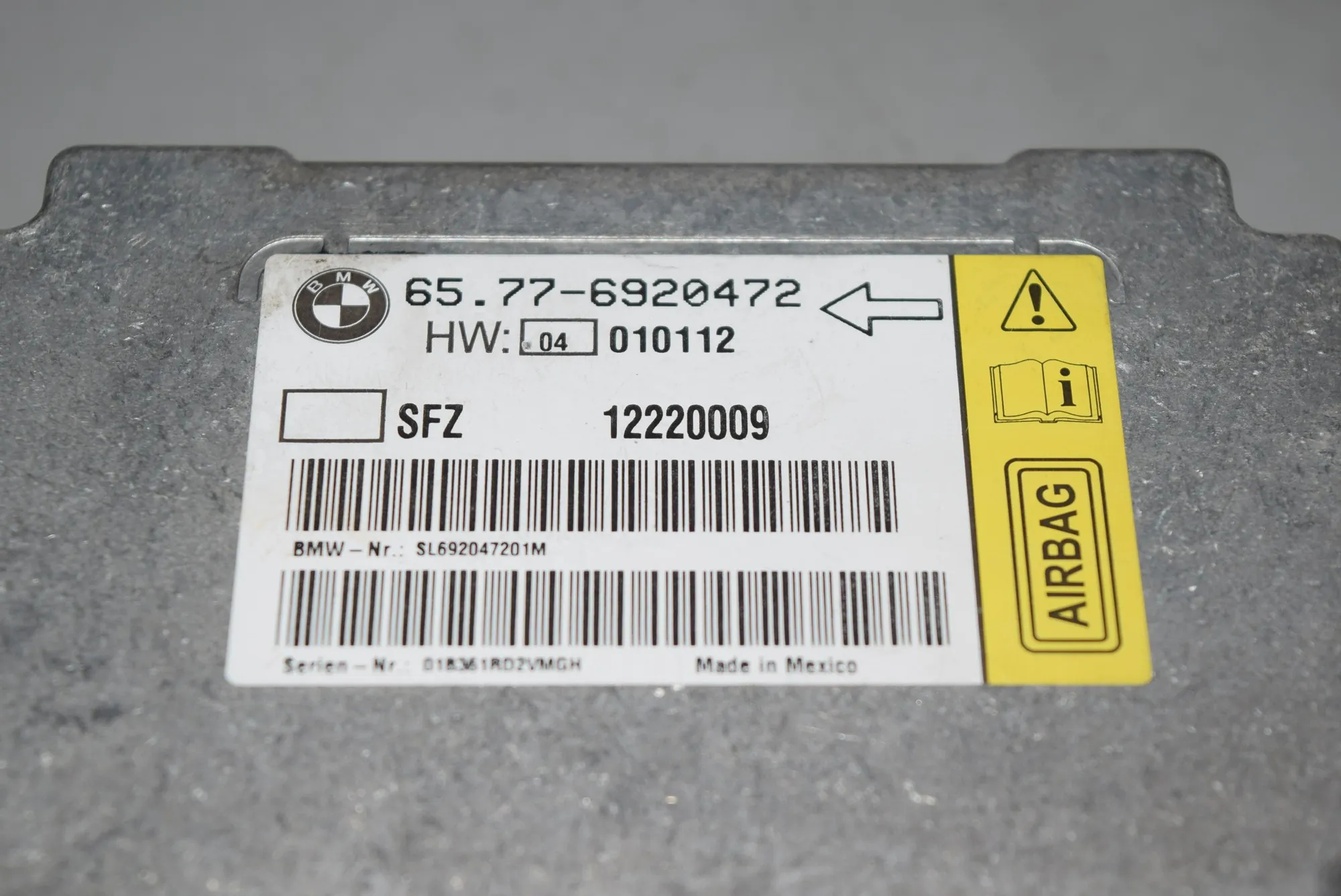 Dashboard Safety Bag SRS – OEM 6920472 · BMW 7 (E65, E66, E67) BMW 7 (E65, E66, E67) 745 i 2002 – 2