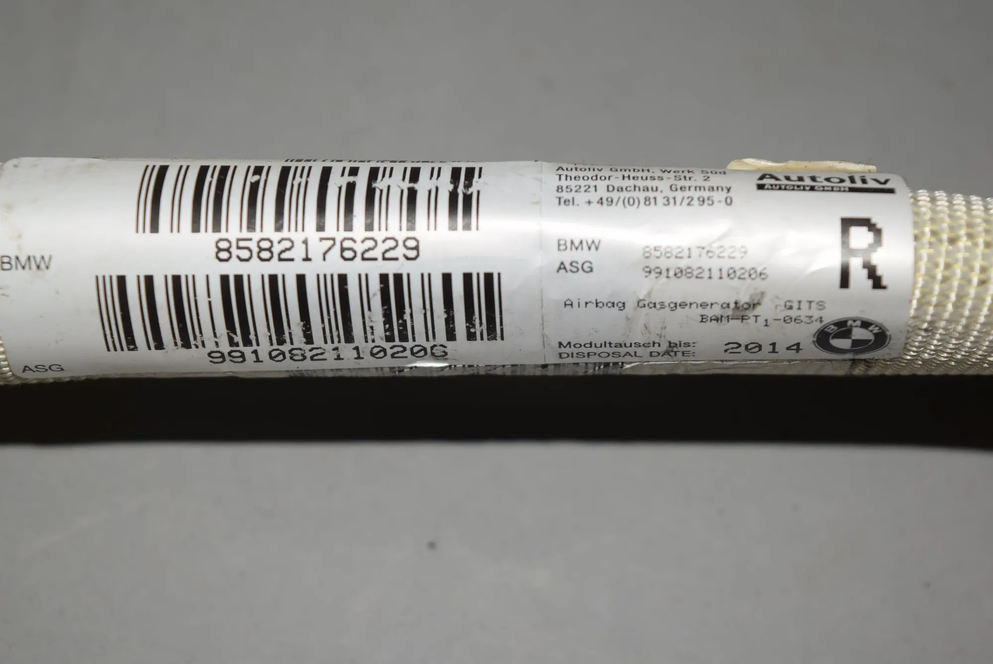 Right Side Roof Safety Curtain SRS – OEM 8217622 · BMW 7 (E38) 728 i, iL 1999