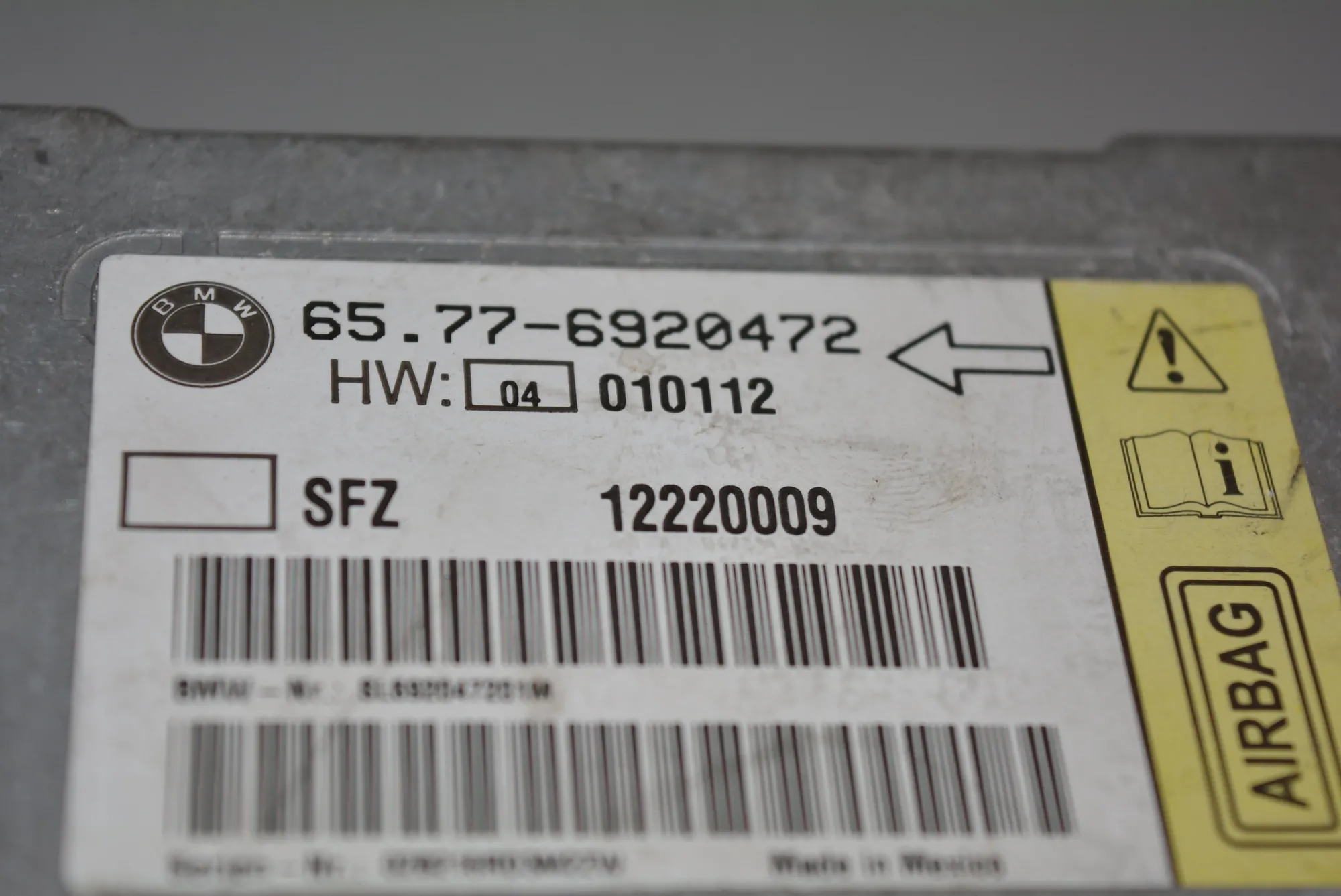 SRS Control Unit – OEM 65776920472 · BMW 7 (E65, E66, E67) BMW 7 (E65, E66, E67) 2002 – 4