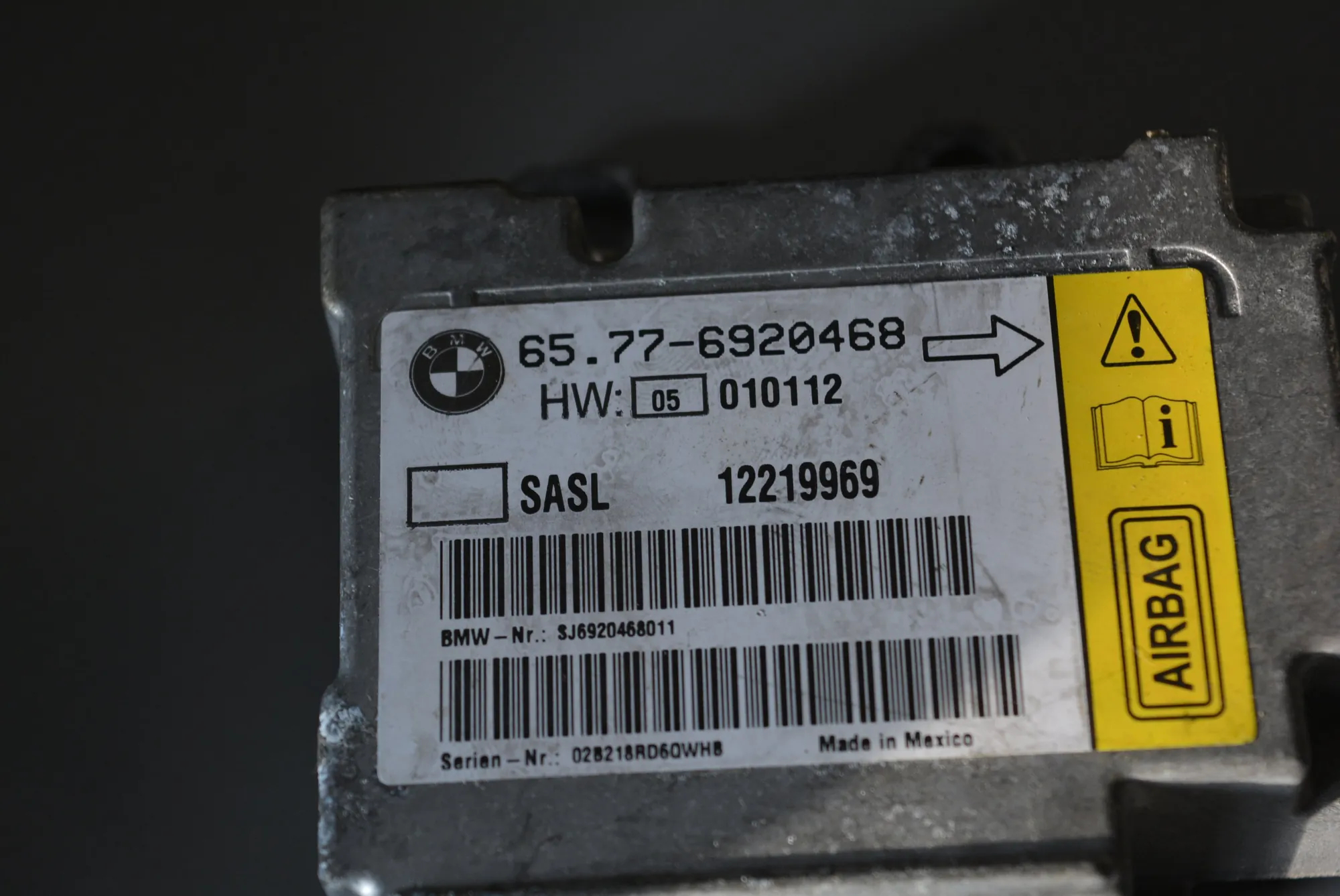 SRS Control Unit – OEM 65776920468 · BMW 7 (E65, E66, E67) BMW 7 (E65, E66, E67) 2002 – 4