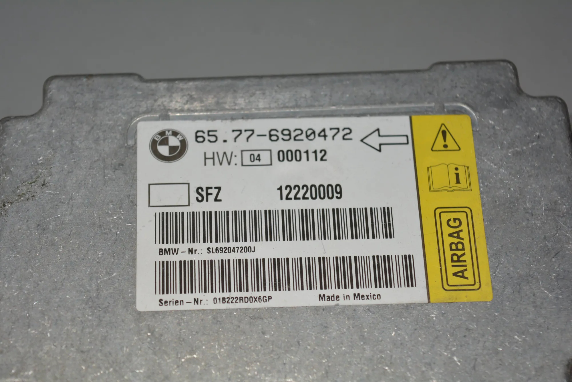 SRS Control Unit – OEM 6920472 · BMW 7 (E65, E66, E67) BMW 7 (E65, E66, E67) 2001 – 4