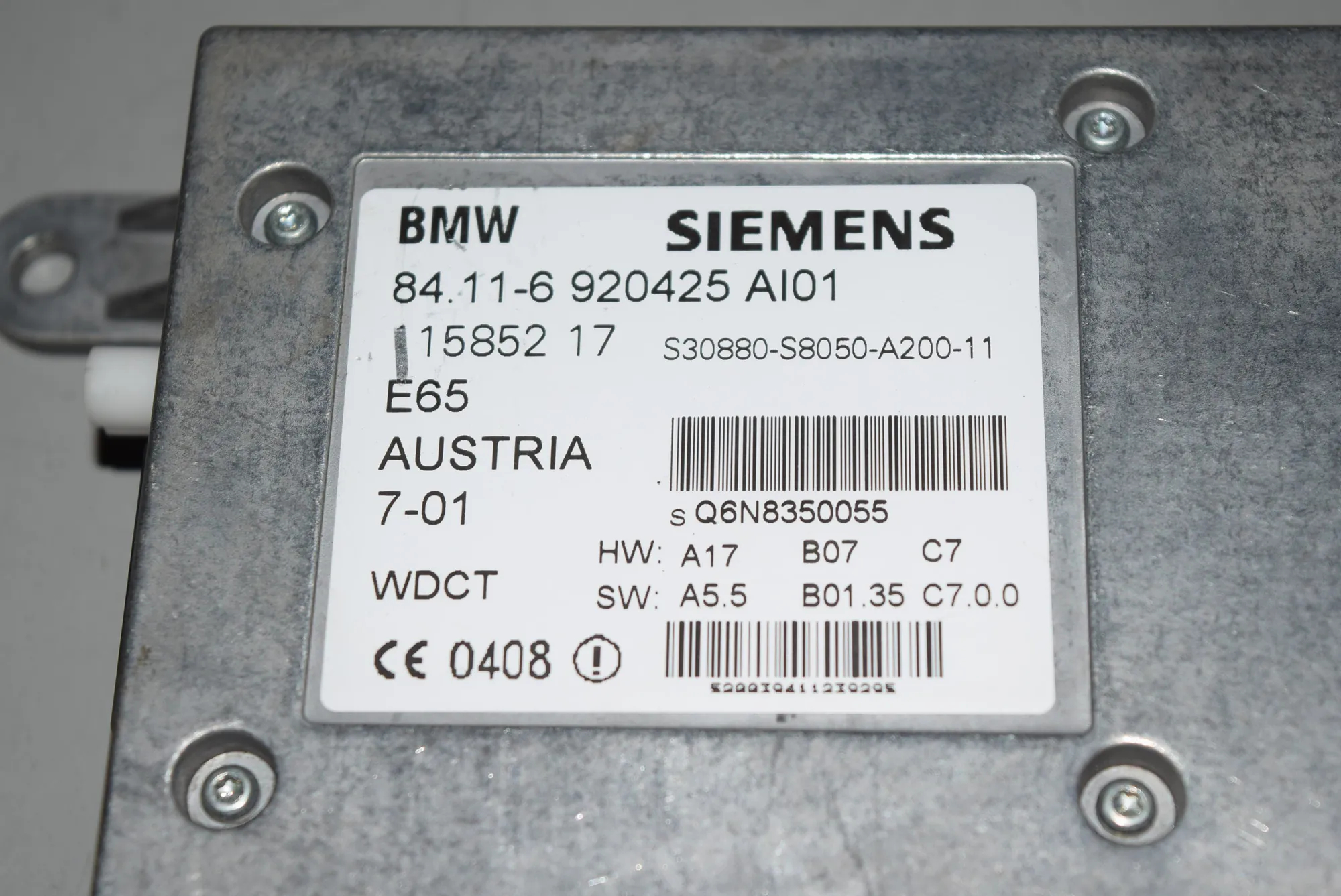Other Control Units – OEM 6920425 · BMW 7 (E65, E66, E67) BMW 7 (E65, E66, E67) 745 i, Li 2001