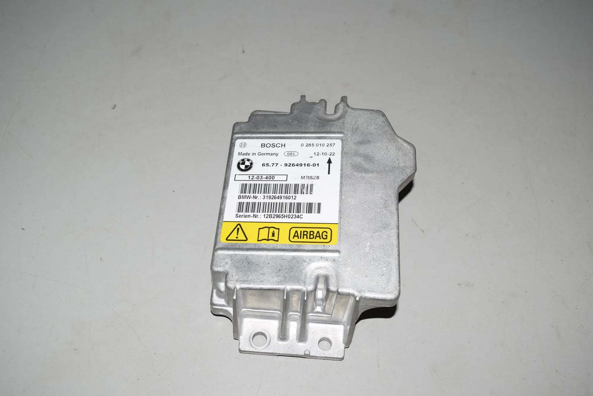 SRS Control Unit – OEM 9264916 · BMW 3 Cabrio (E93) BMW 3 Cabrio (E93) 2012