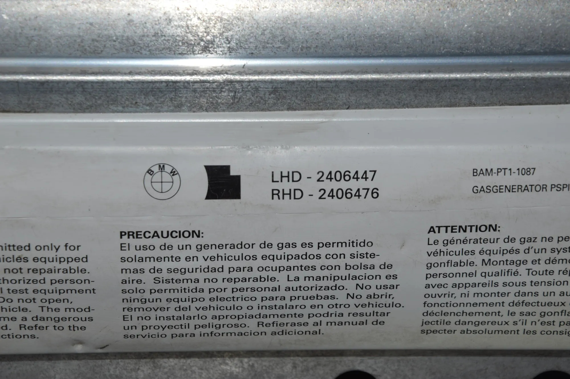 Dashboard Safety Bag SRS – OEM 2406447 · BMW X5 (E70) BMW X5 (E70) 2009 – 5