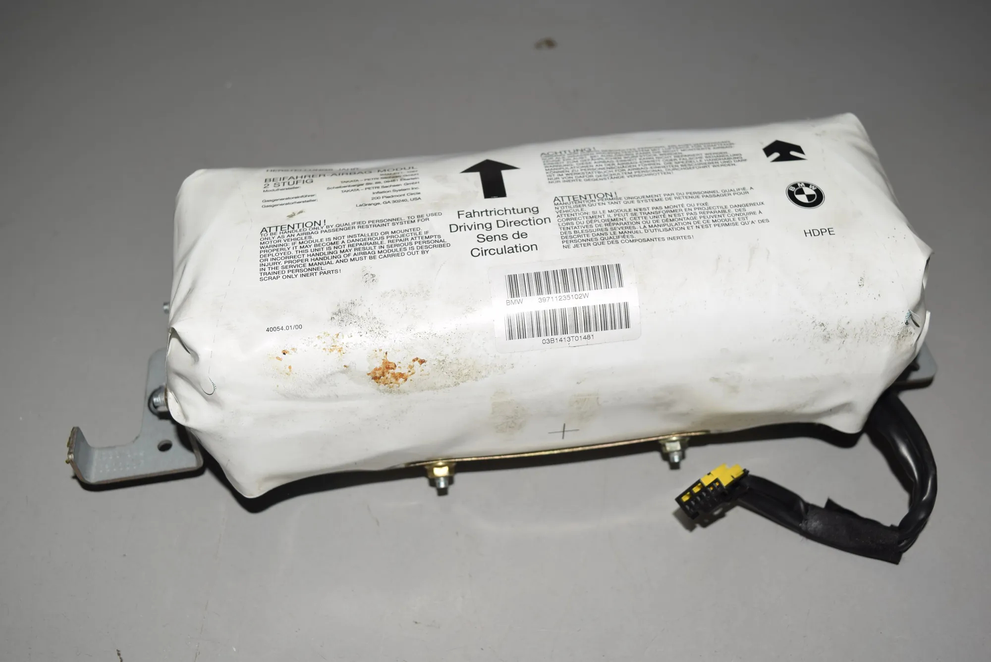 Dashboard Safety Bag SRS – OEM 7112351 · BMW 3 (E46) 330 i 2003