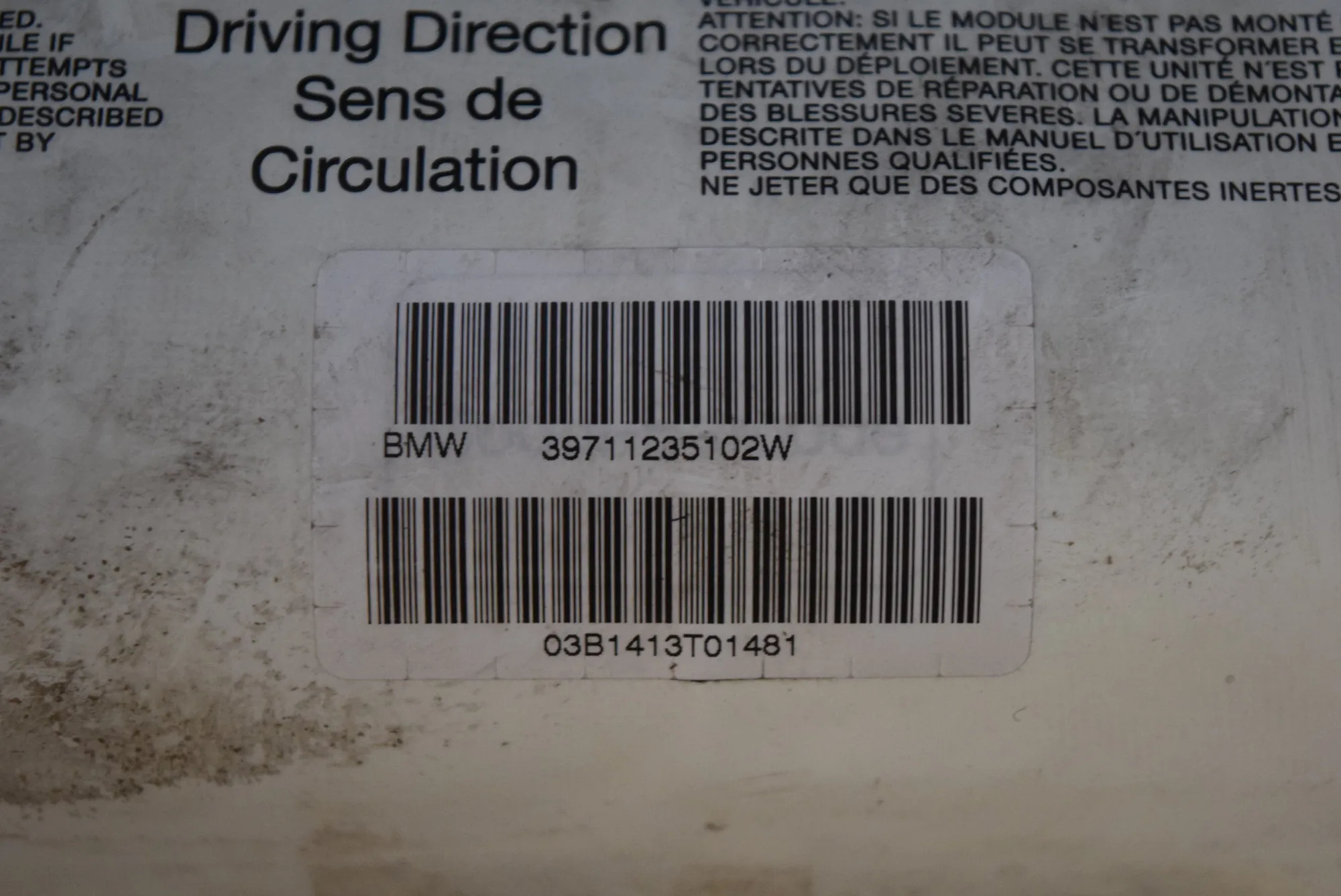 Dashboard Safety Bag SRS – OEM 7112351 · BMW 3 (E46) 330 i 2003 – 4