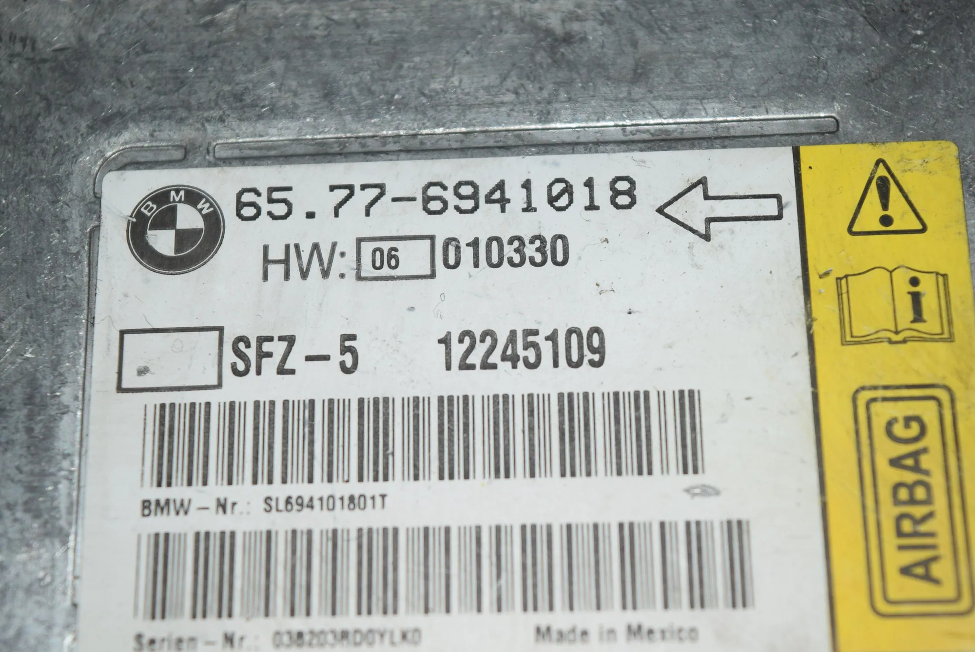 SRS Control Unit – OEM 6941018 · BMW 5 (E60) BMW 5 (E60) 2005 – 4