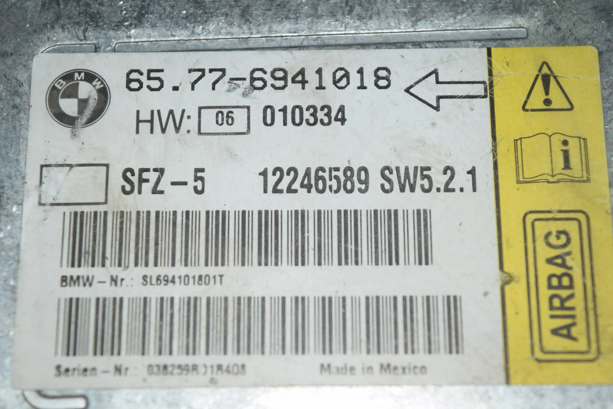 SRS Control Unit – OEM 6941018 · BMW 5 (E60) BMW 5 (E60) 2005 – 3