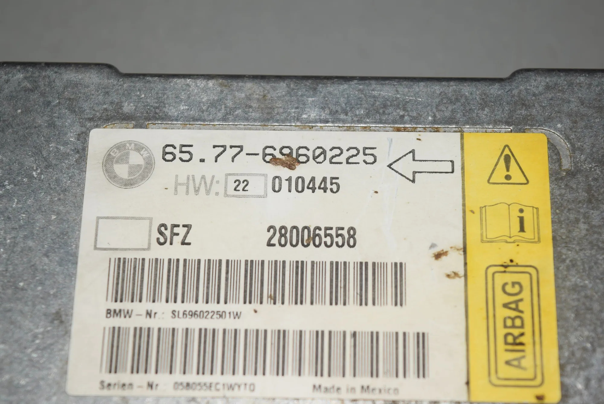 SRS Control Unit – OEM 6960225 · BMW 7 (E65, E66, E67) BMW 7 (E65, E66, E67) 2002 – 3