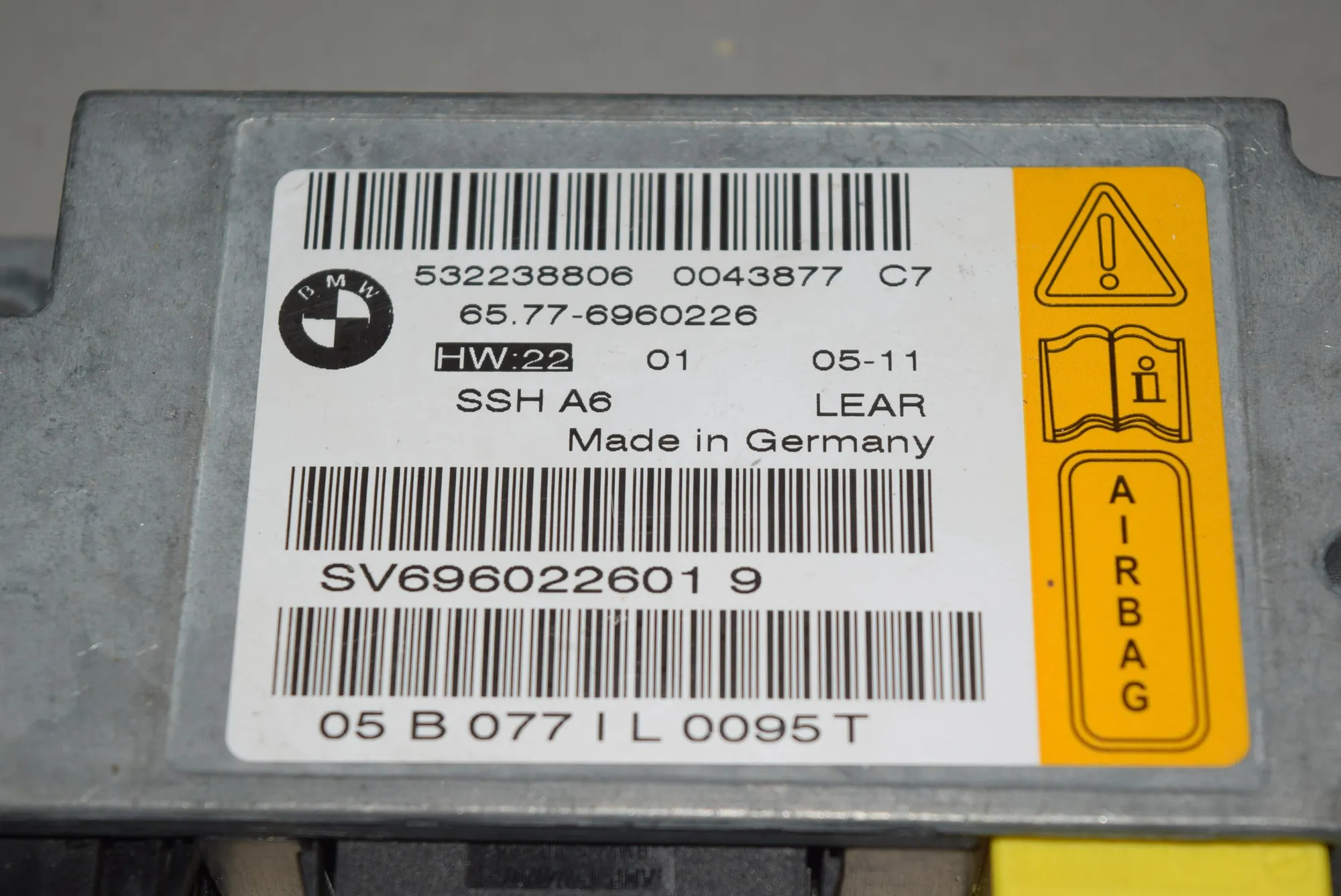 SRS Control Unit – OEM 6960226 · BMW 7 (E65, E66, E67) BMW 7 (E65, E66, E67) 2005 – 4