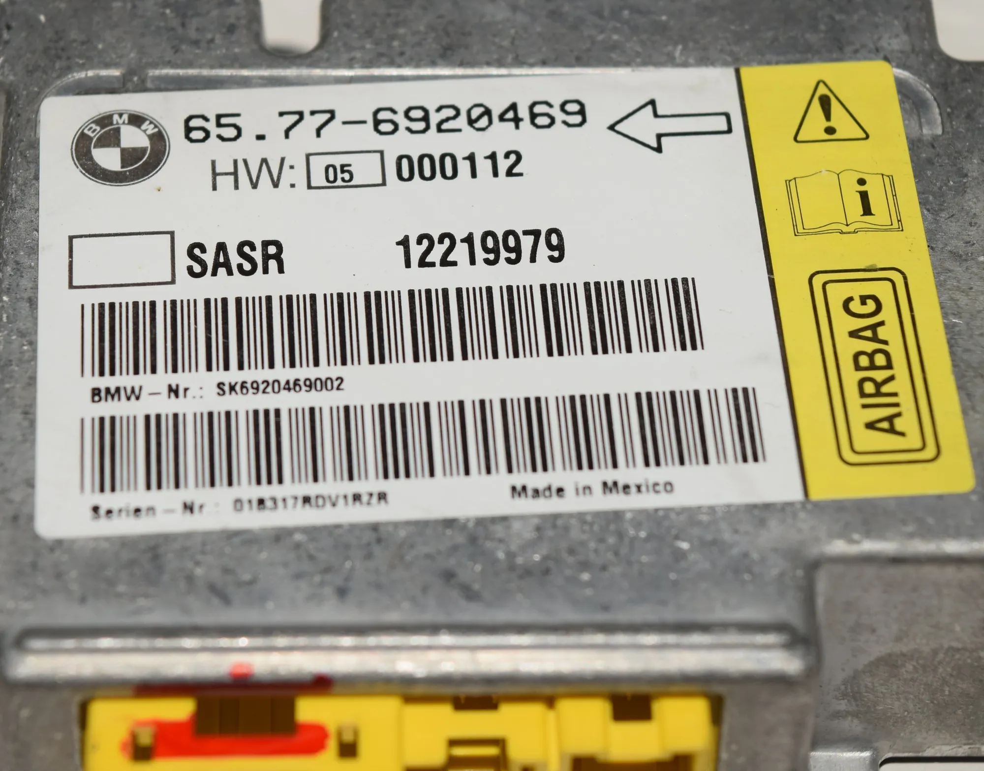 SRS Control Unit – OEM 6920469 · BMW 7 (E65, E66, E67) 735 i, Li 2001 – 2