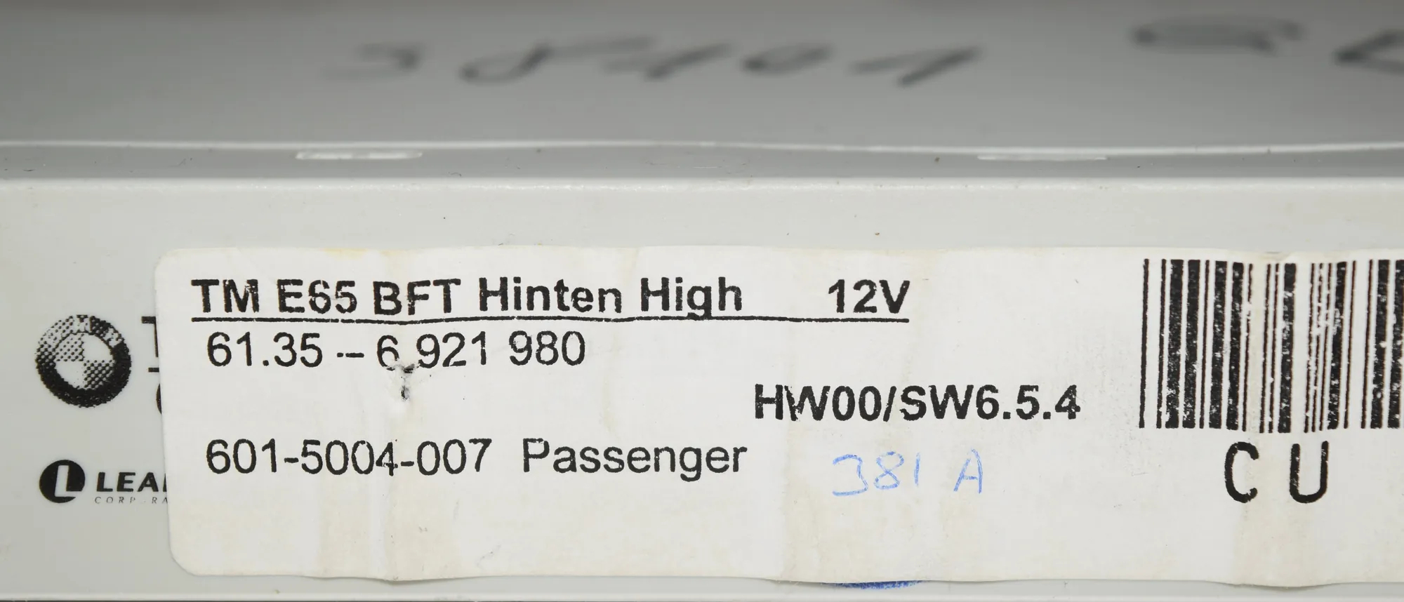 Rear Right Door Control Unit – OEM 6921980 · BMW 7 (E65, E66, E67) 735 i, Li 2001 – 4