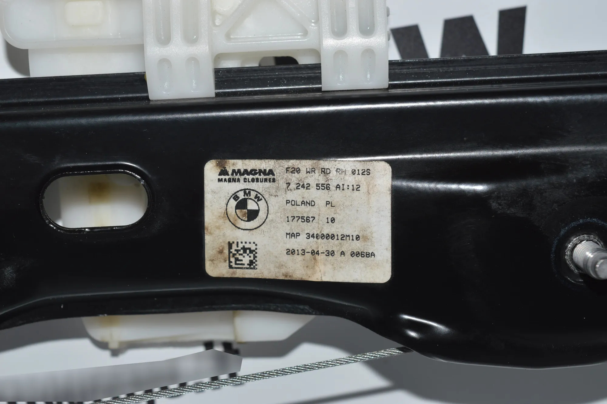 Rear Right Door Window Regulator – OEM 7242556 · BMW 1 (F20) 118 d 2013 – 2