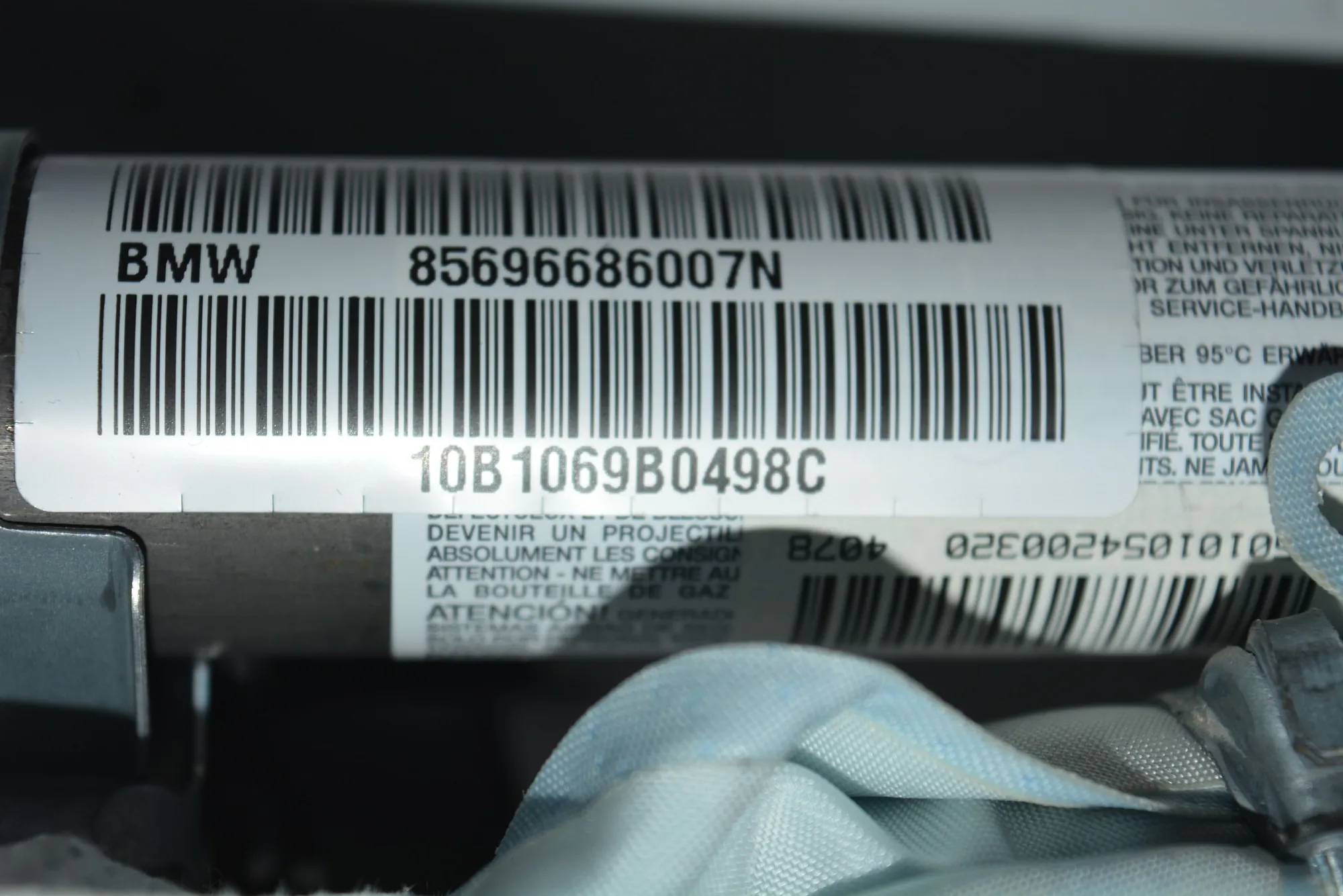 Right Side Roof Safety Curtain SRS – OEM 6966860 · BMW 3 Touring (E91) 330 d xDrive 2010 – 3
