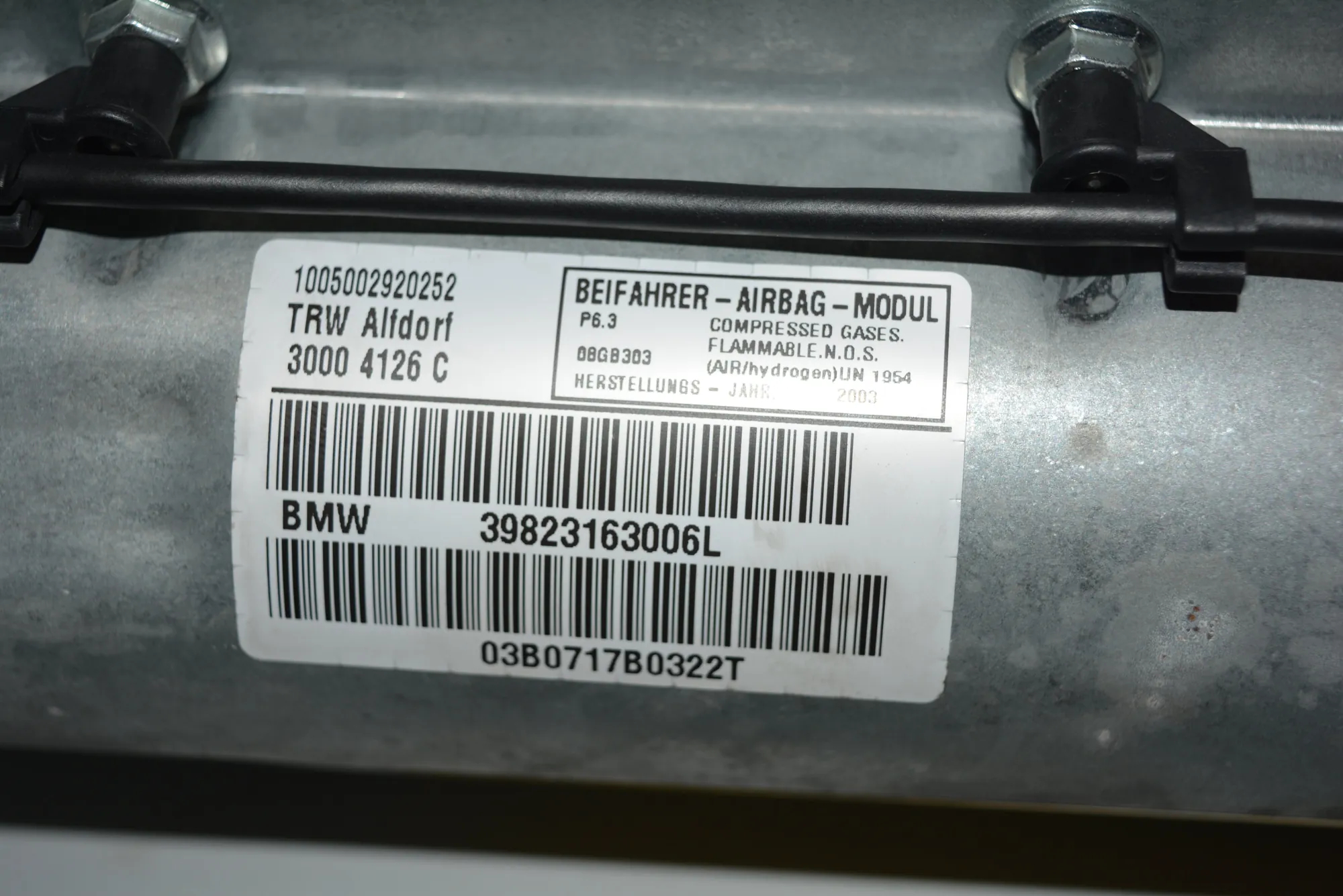 Dashboard Safety Bag SRS – OEM 8231630 · BMW 5 Touring (E39) 525 d 2003 – 5