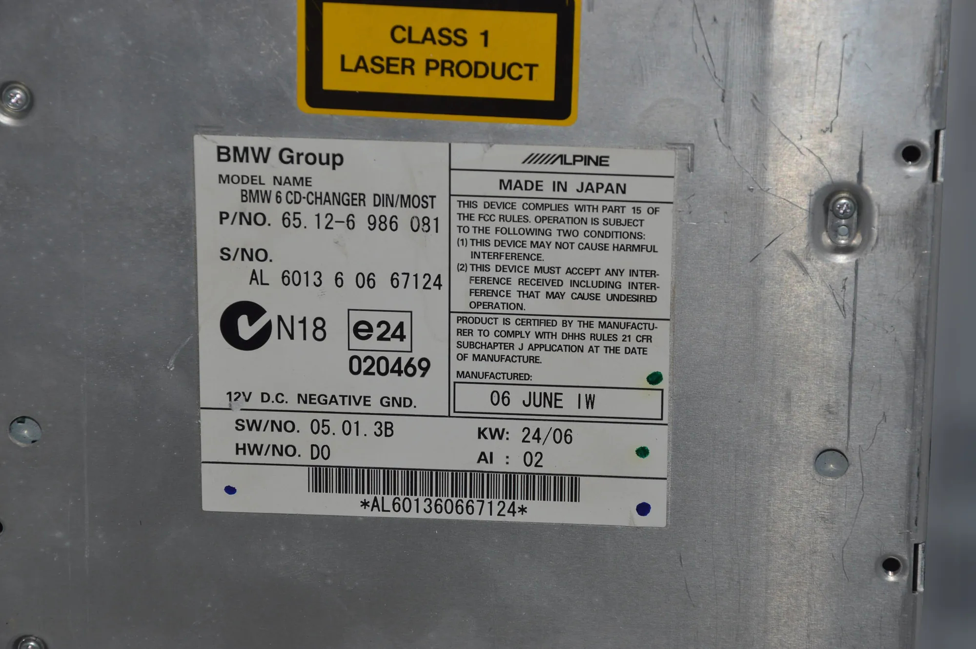 CD Changer – OEM 6986081 · BMW 5 (E60) BMW 5 (E60) 2006 – 5