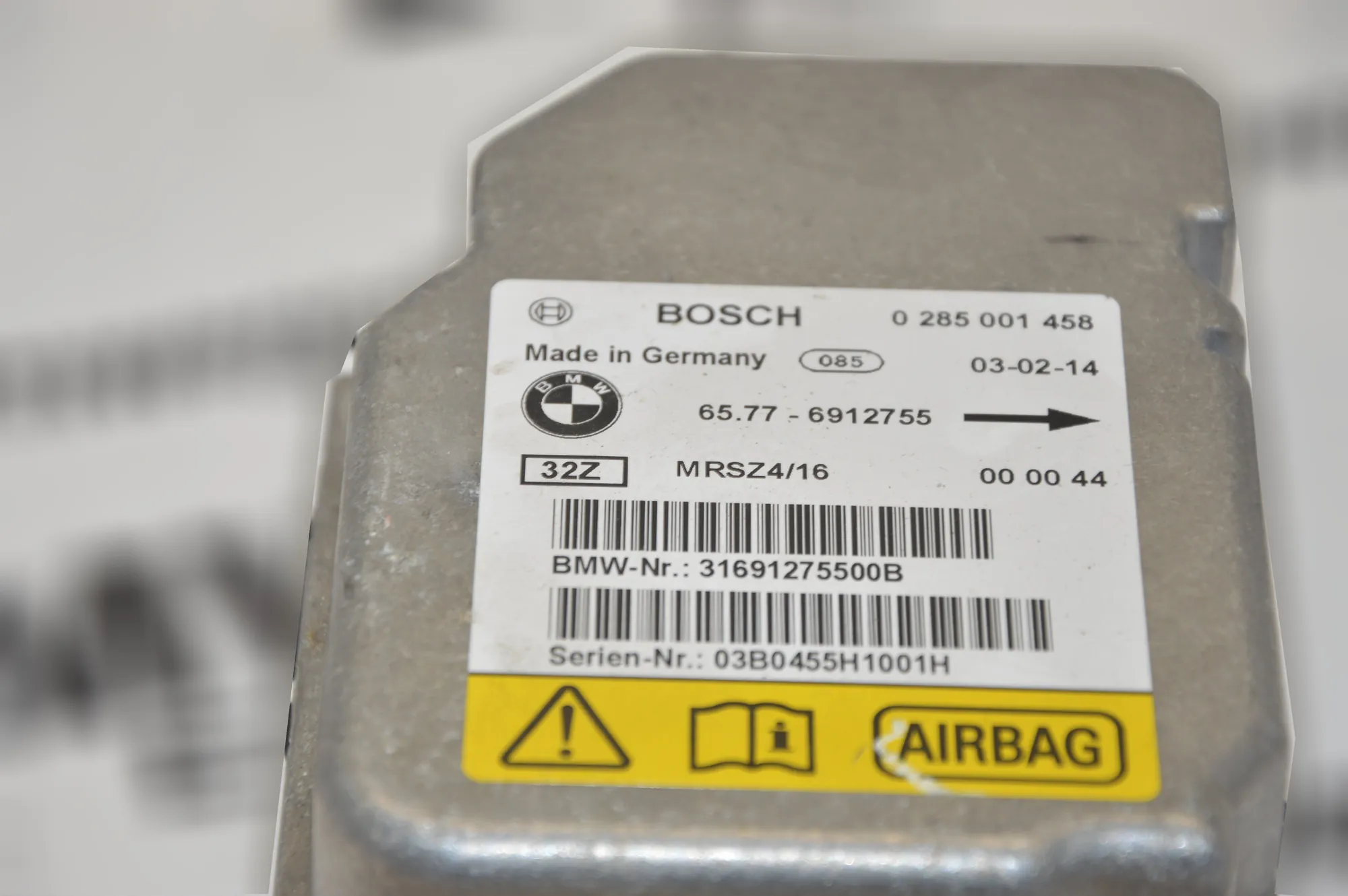 SRS Control Unit – OEM 6912755BOSCH0285001458 · BMW X5 (E53) 3.0 d 2003 – 3