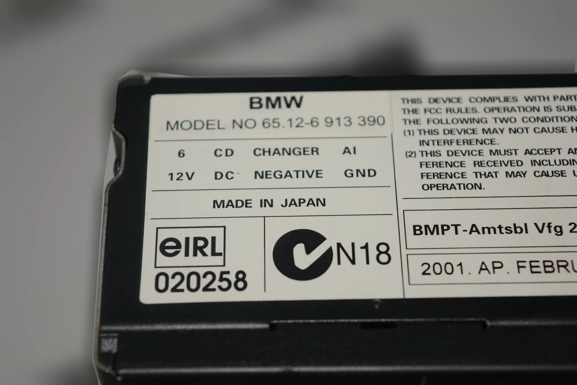 CD Changer – OEM 6913390 · BMW X5 (E53) 3.0 d 2004 – 4
