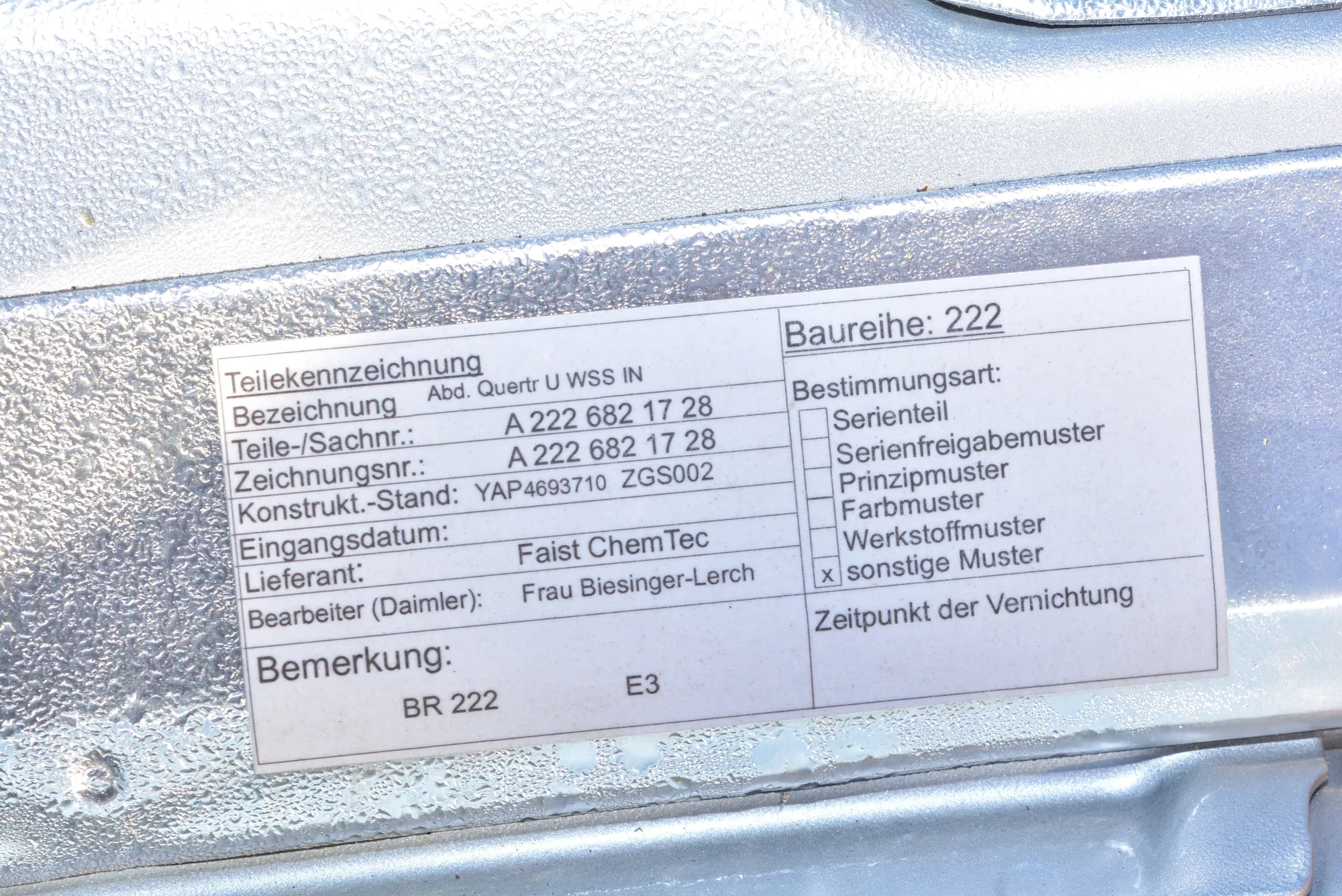 Front Vehicle Body – OEM A2229051500 · MERCEDES-BENZ S (W222, V222, X222) (2013 - -) S 350 BlueTEC / d (222.132, 222.032, 222.123) 2013 – 13