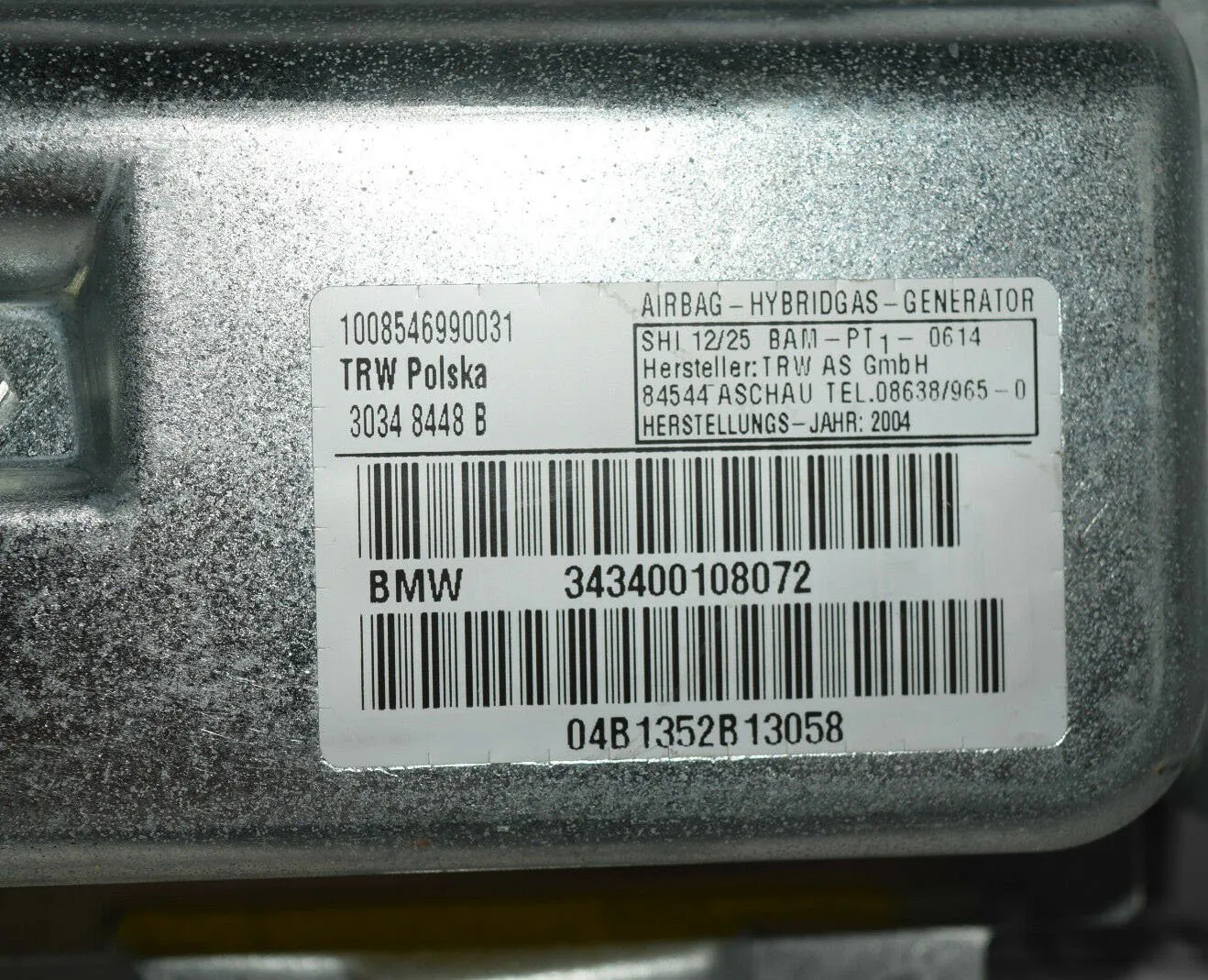 Front Right Door Safety Bag SRS – OEM 3400108 · BMW X3 (E83) 3.0 i xDrive 2004 – 2