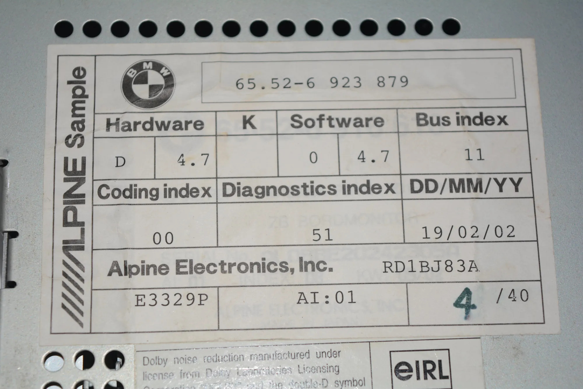 Navigation Screen Display – OEM 6923879 · BMW 5 (E39) BMW 5 (E39) 2000 – 5