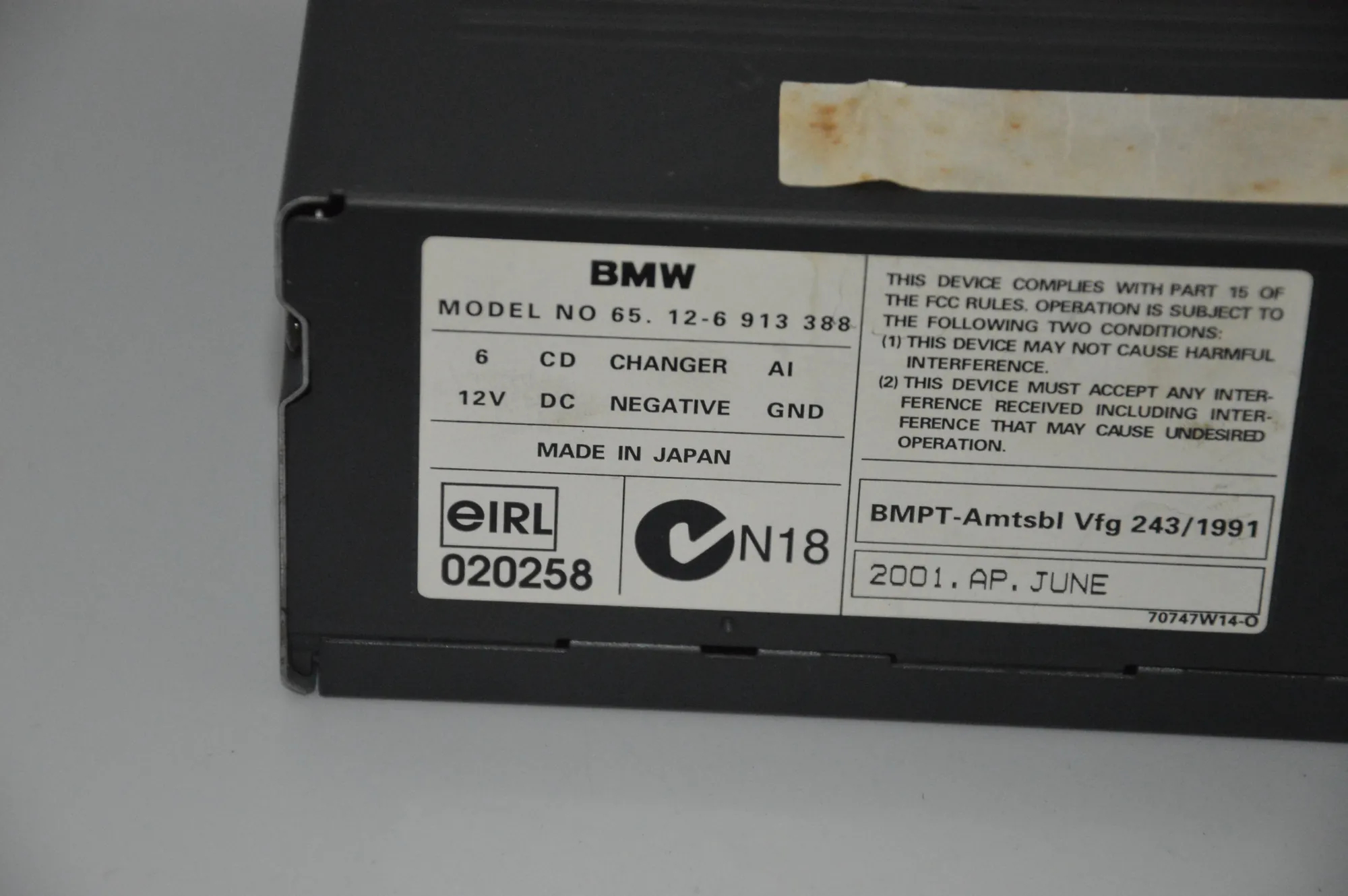 CD Changer – OEM 6913388 · BMW 5 Touring (E39) 525 d 2001 – 3