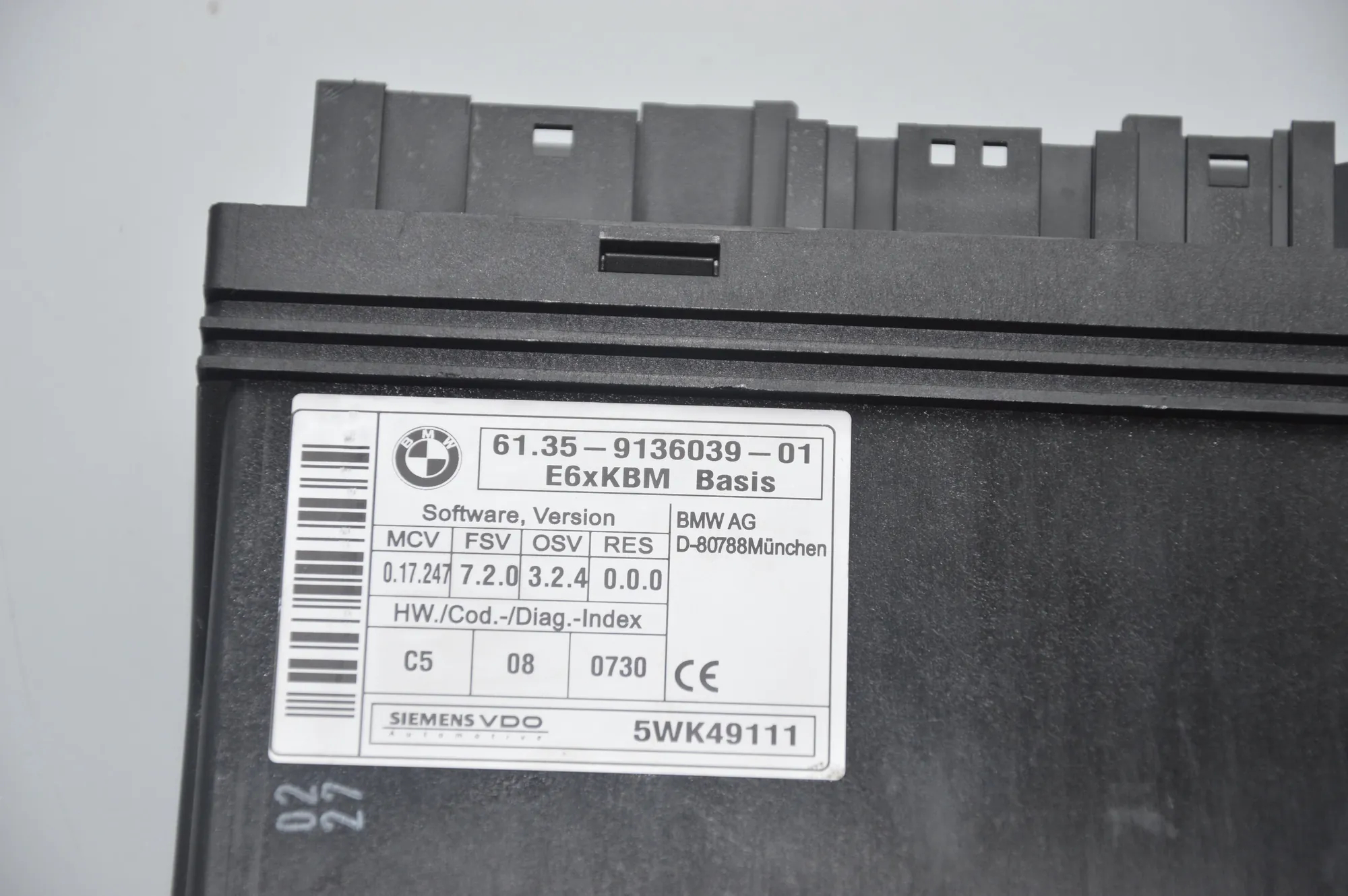 Comfort Control Unit – OEM 9136039 · BMW 5 (E60) 525 d 2007 – 6