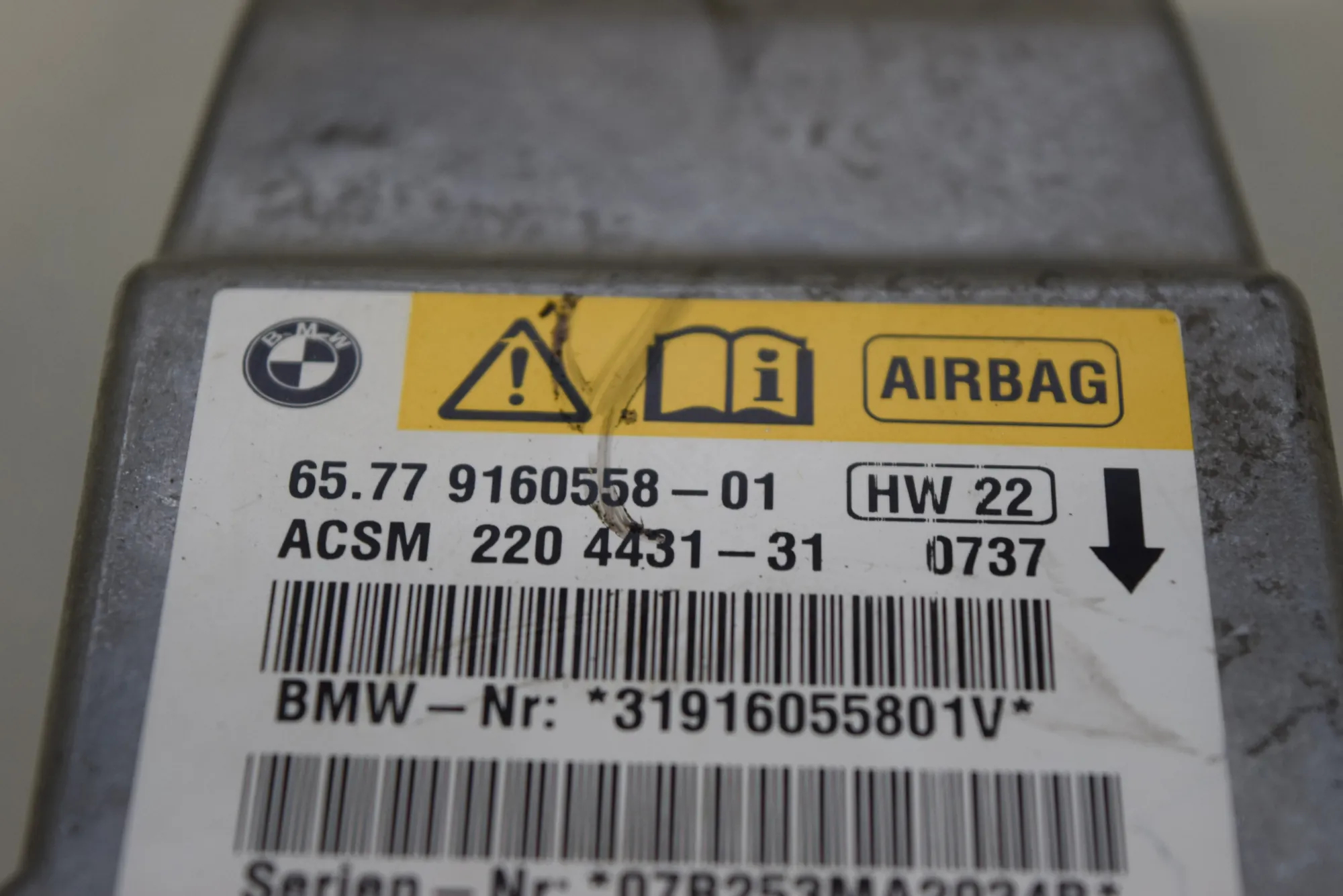 SRS Control Unit – OEM 9160558 · BMW 5 (E60) 520 d 2007 – 5
