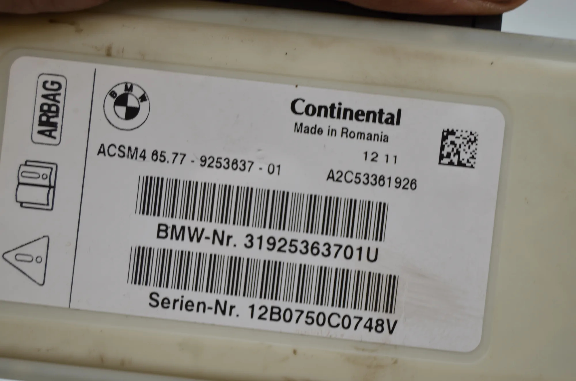 Other Control Units – OEM 6857262 · BMW 5 Touring (F11) 530 d 2012 – 12